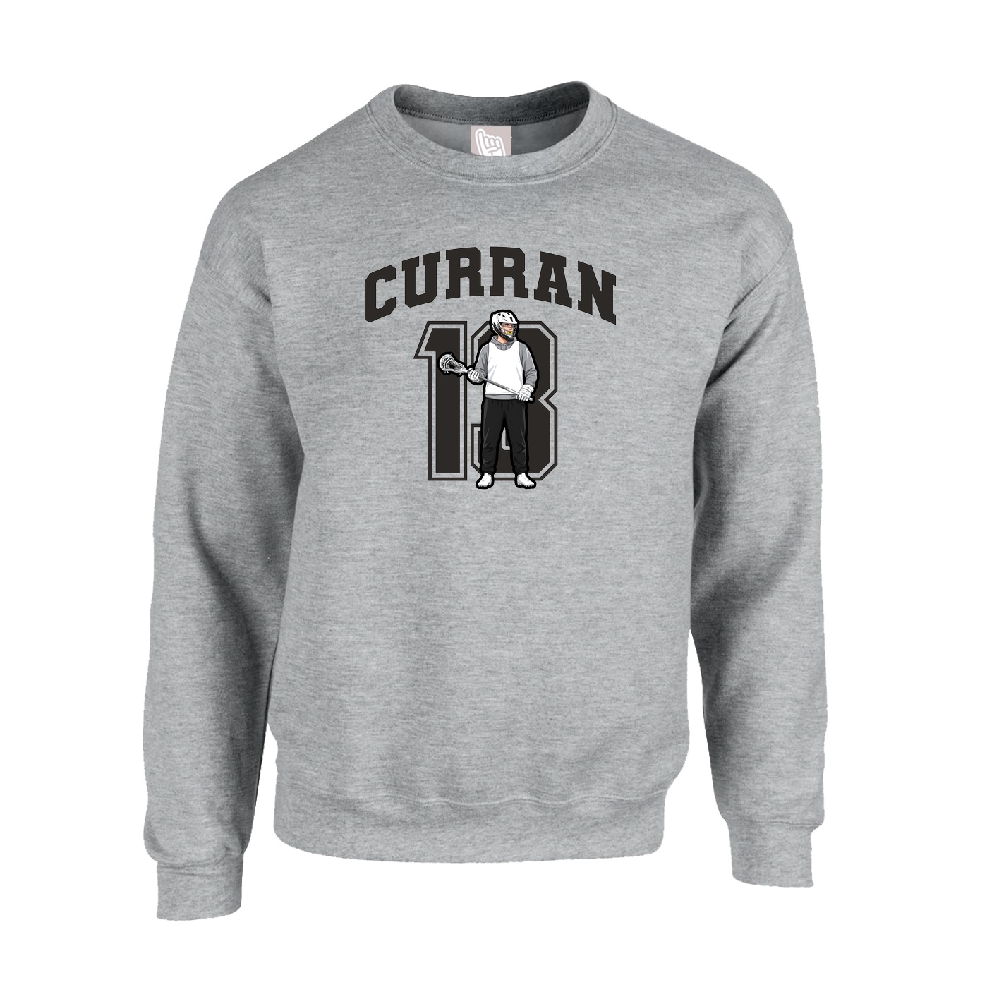 Fleece Crew — Number in Grey