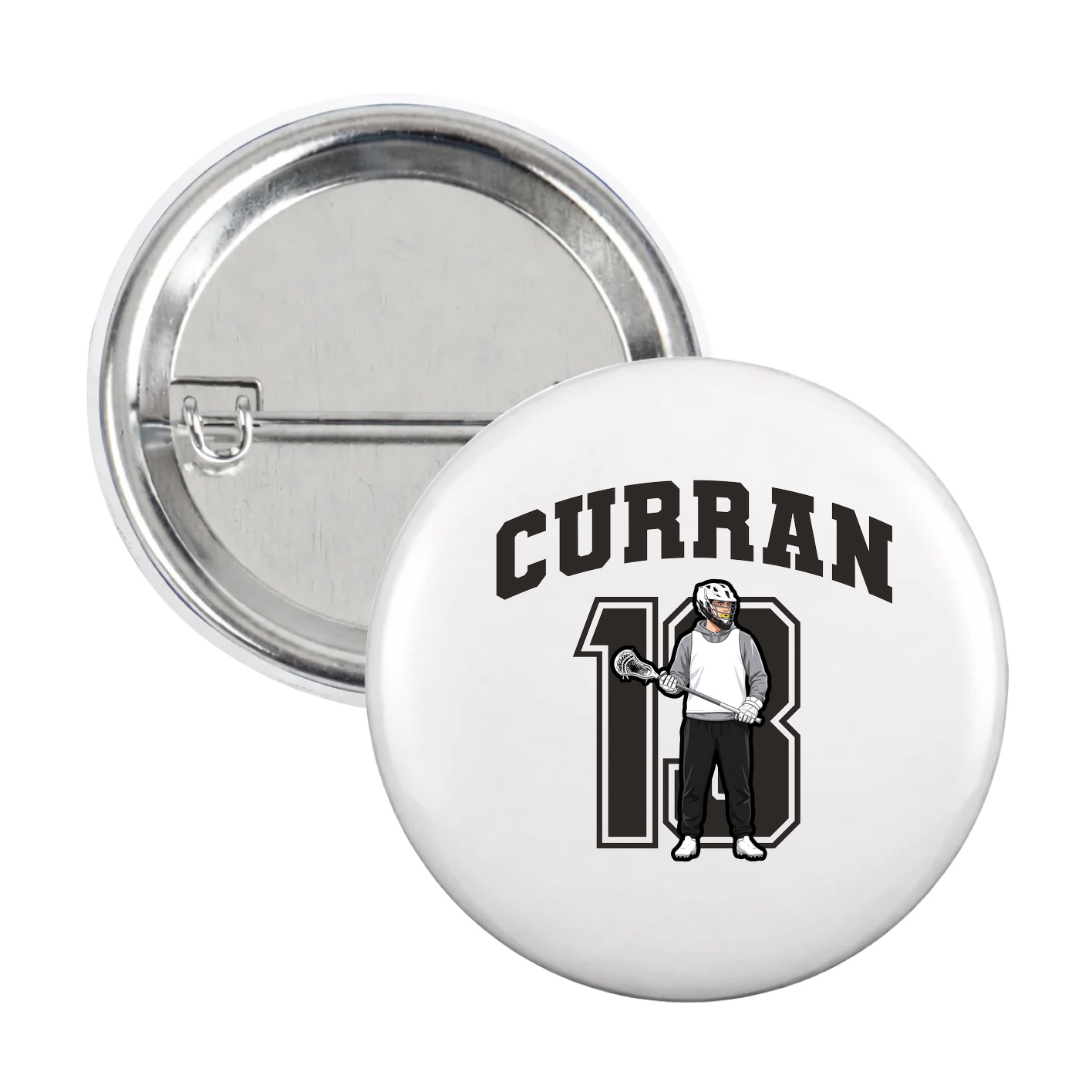 Game Day Button — Number in White