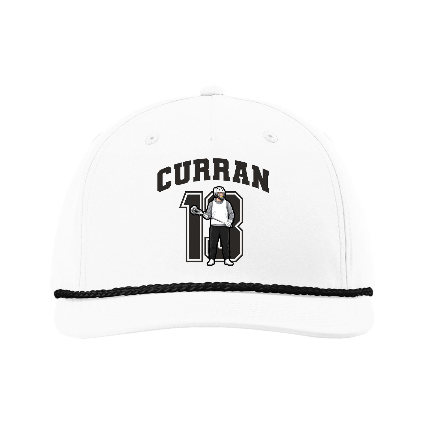 Five-Panel Classic Rope Cap — Number in White