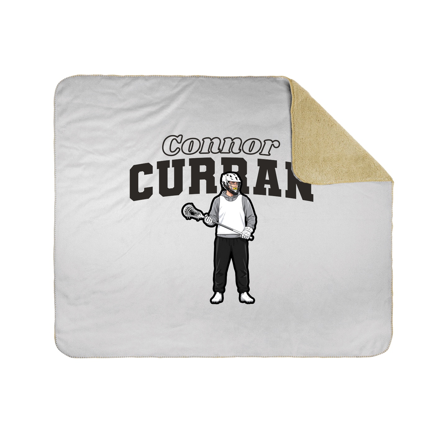 Throw Blanket — Name Arch in White