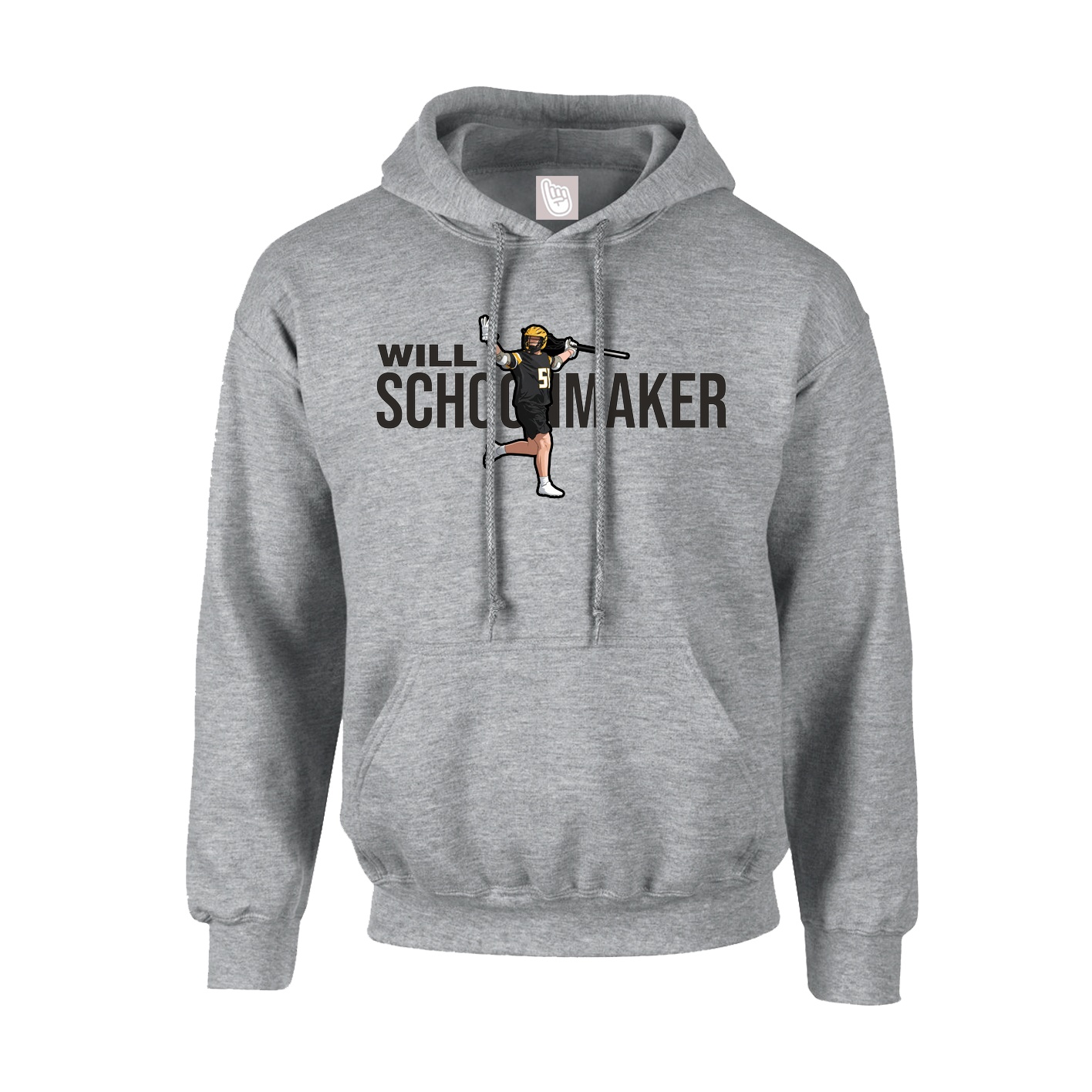Hoodie — Player Name in Grey