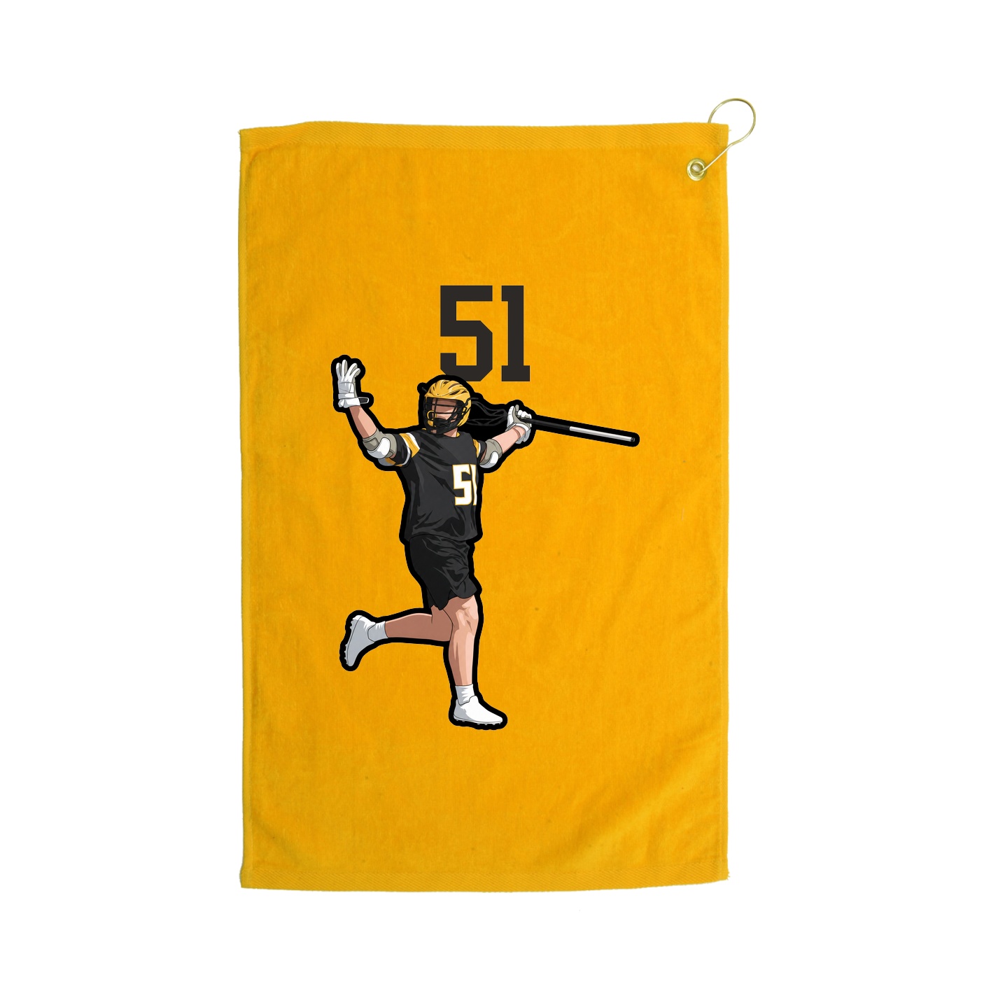 Golf Towel — Number Top in Gold