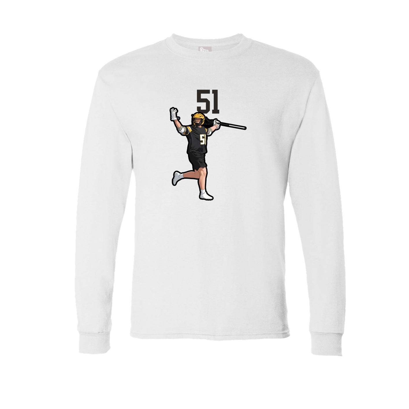 Long Sleeve Tee — Number Top in White