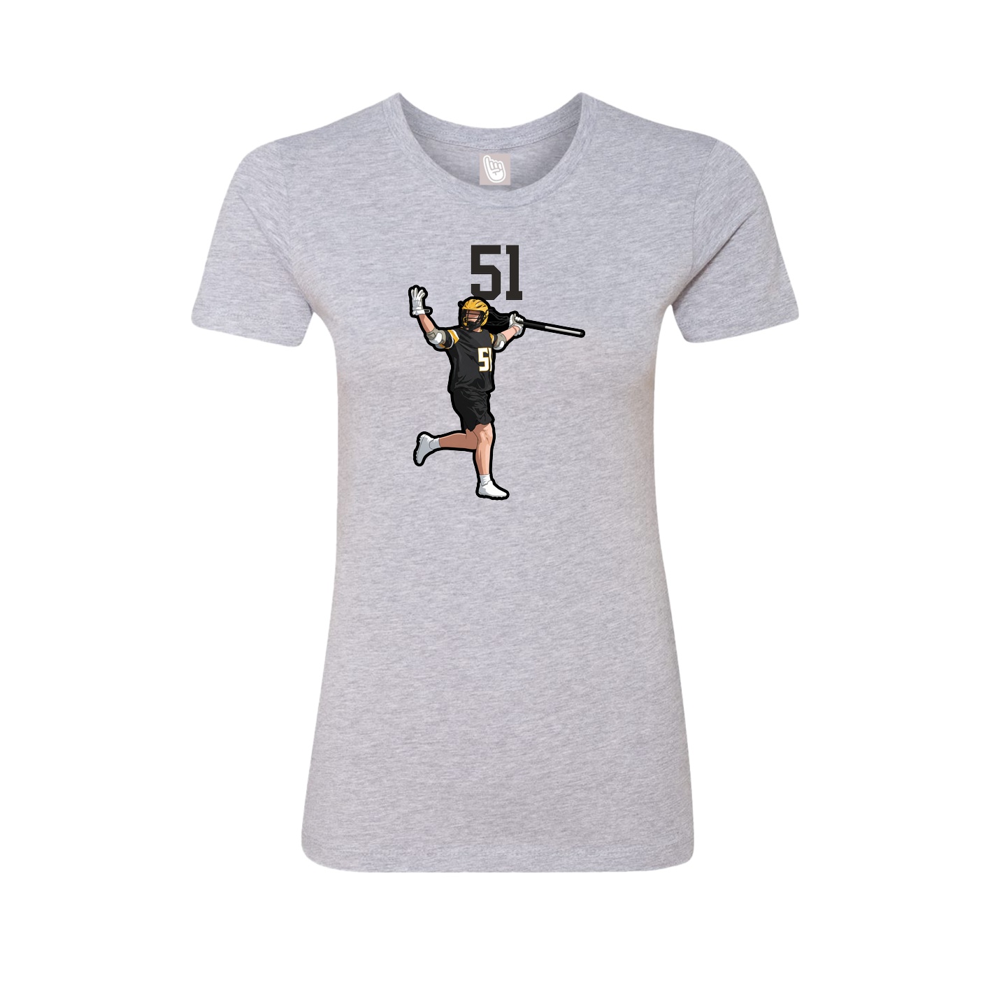 Fitted Women's Tee — Number Top in Grey