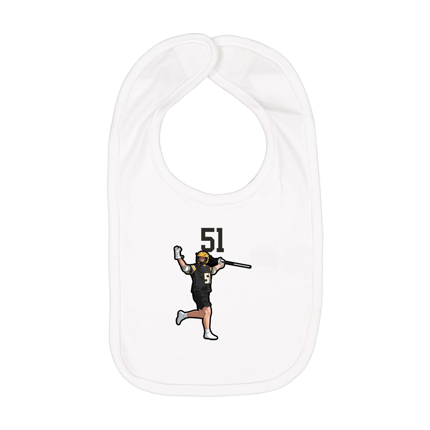 Infant Bib — Number Top in White