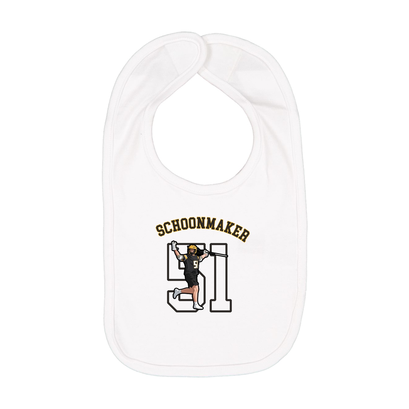 Infant Bib — Shirsey Arch in White