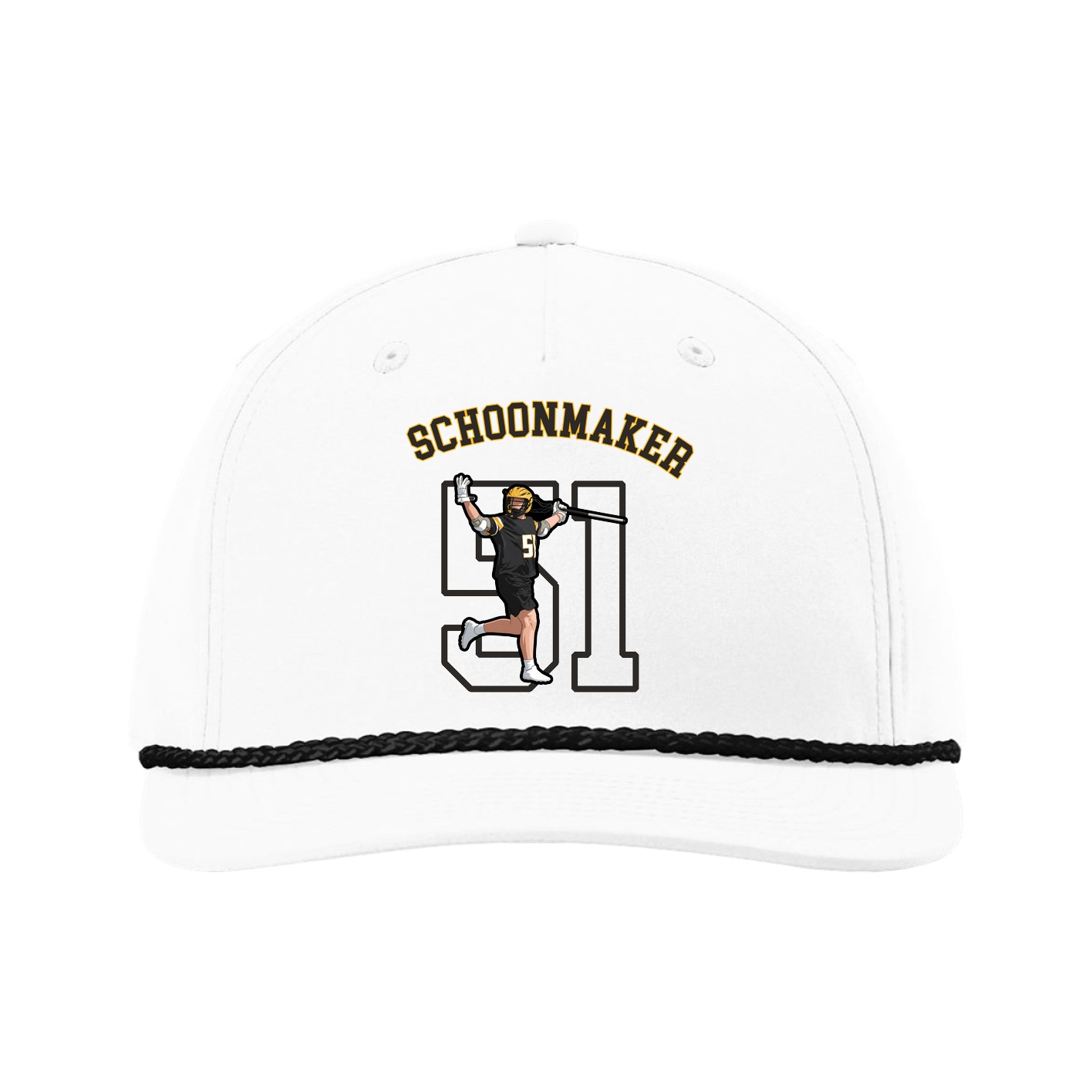 Five-Panel Classic Rope Cap — Shirsey Arch in White