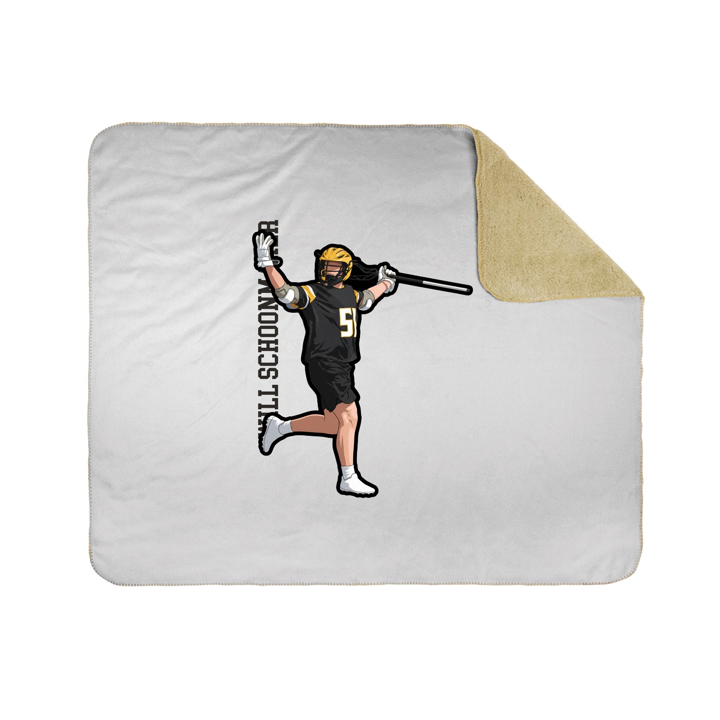 Throw Blanket — Name Vertical in White