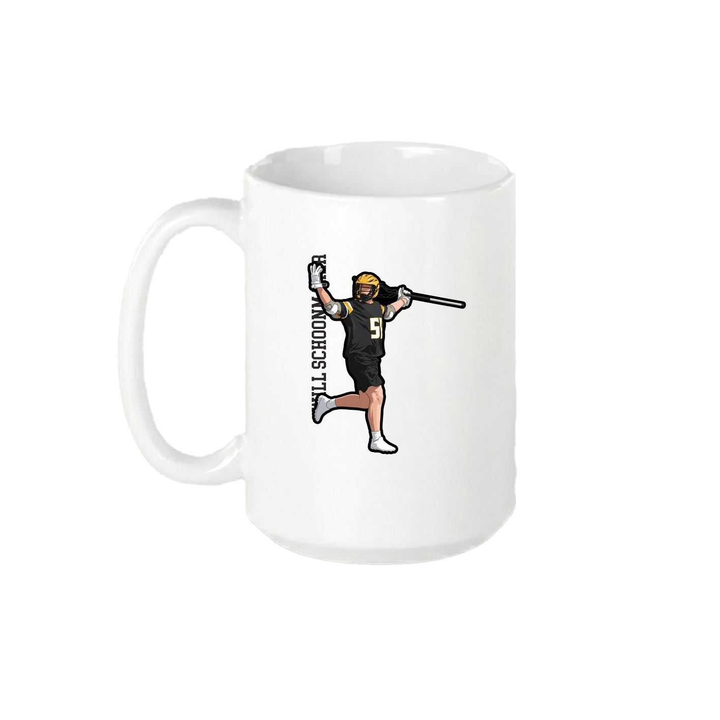 15oz Coffee Mug — Name Vertical in White