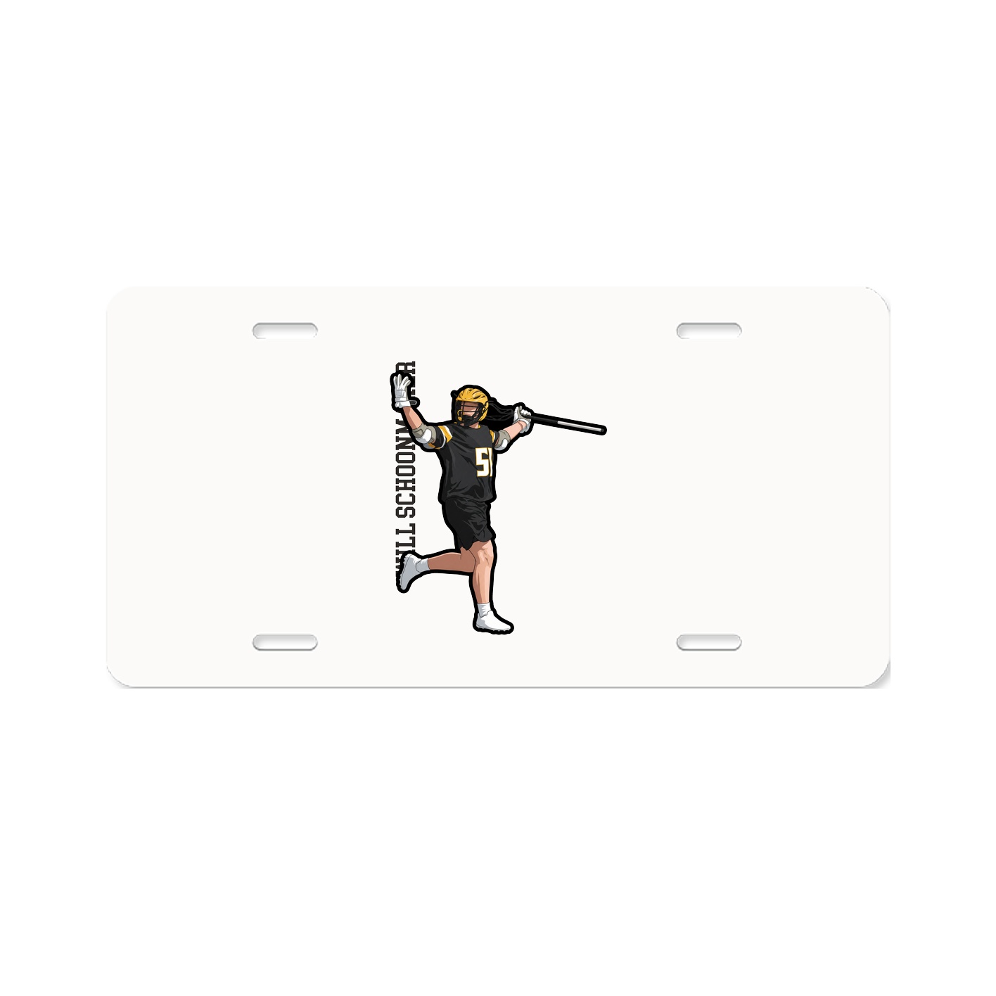 License Plate — Name Vertical in Classic