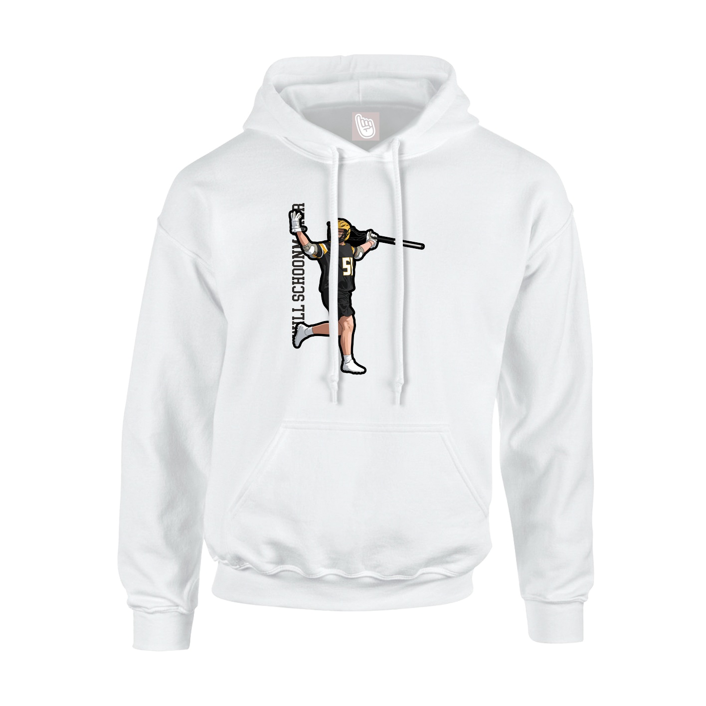 Youth Hoodie — Name Vertical in White