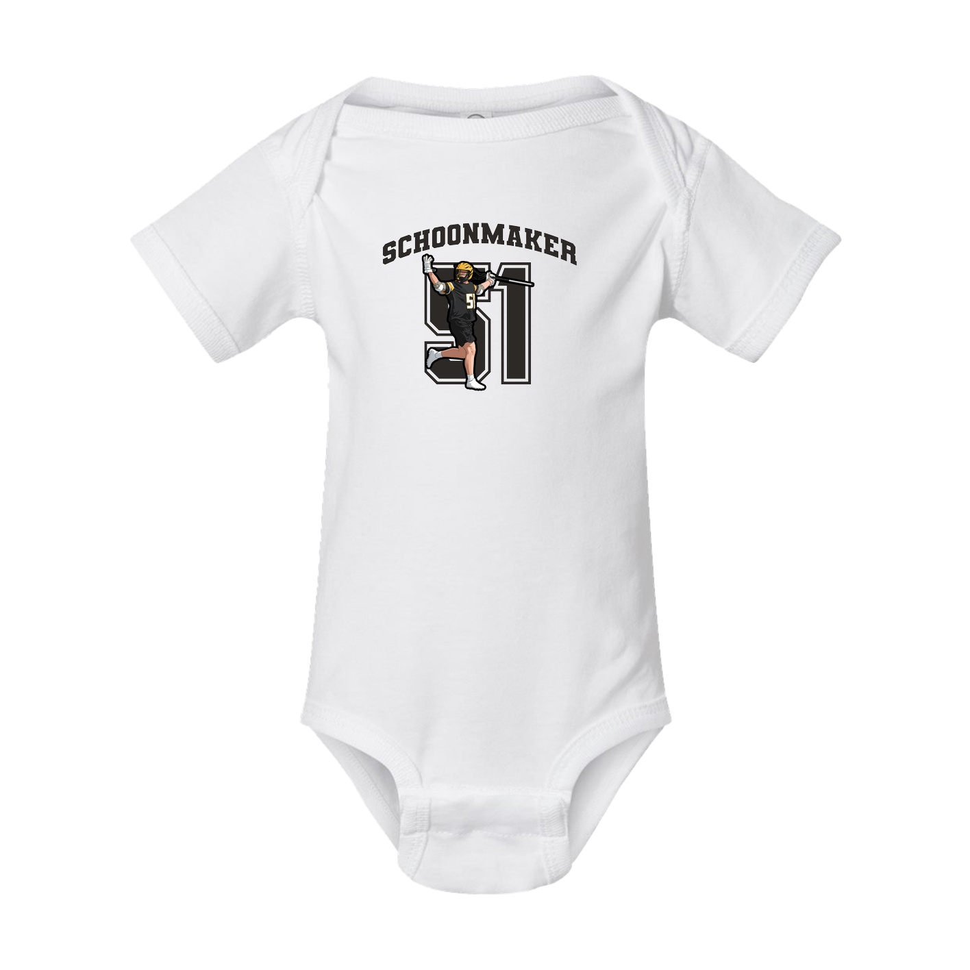Baby Onesie — Number in White