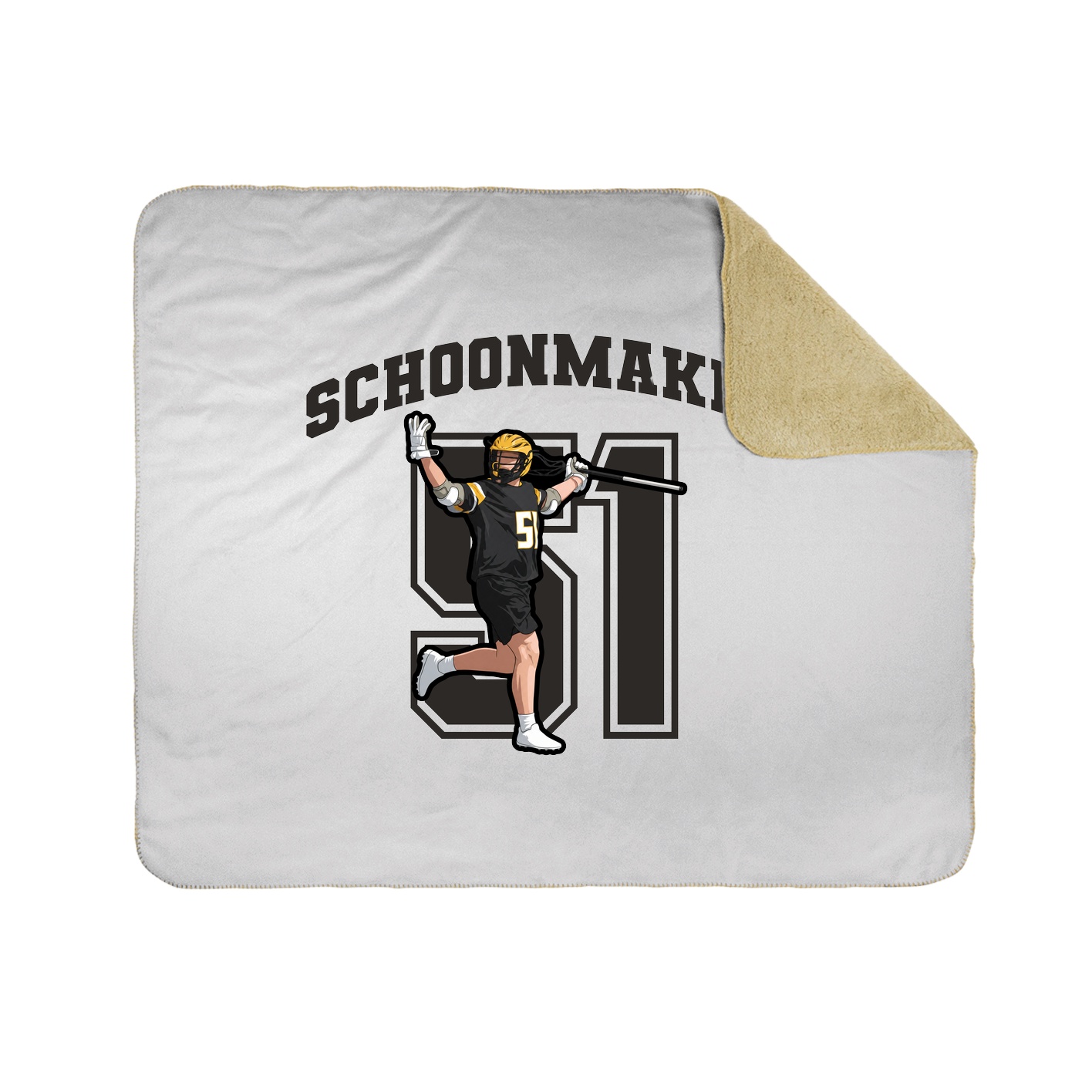Throw Blanket — Number in White