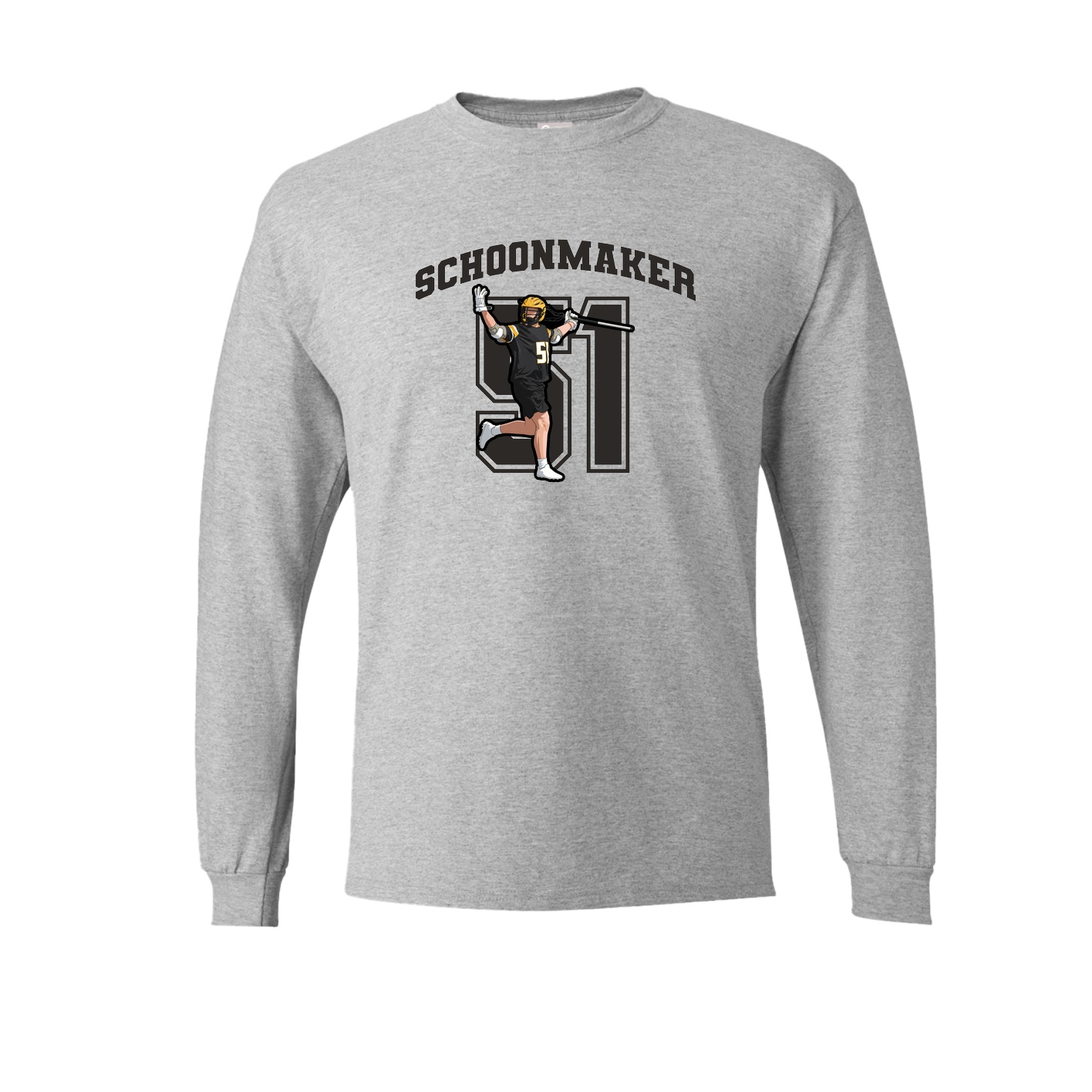 Long Sleeve Tee — Number in Grey