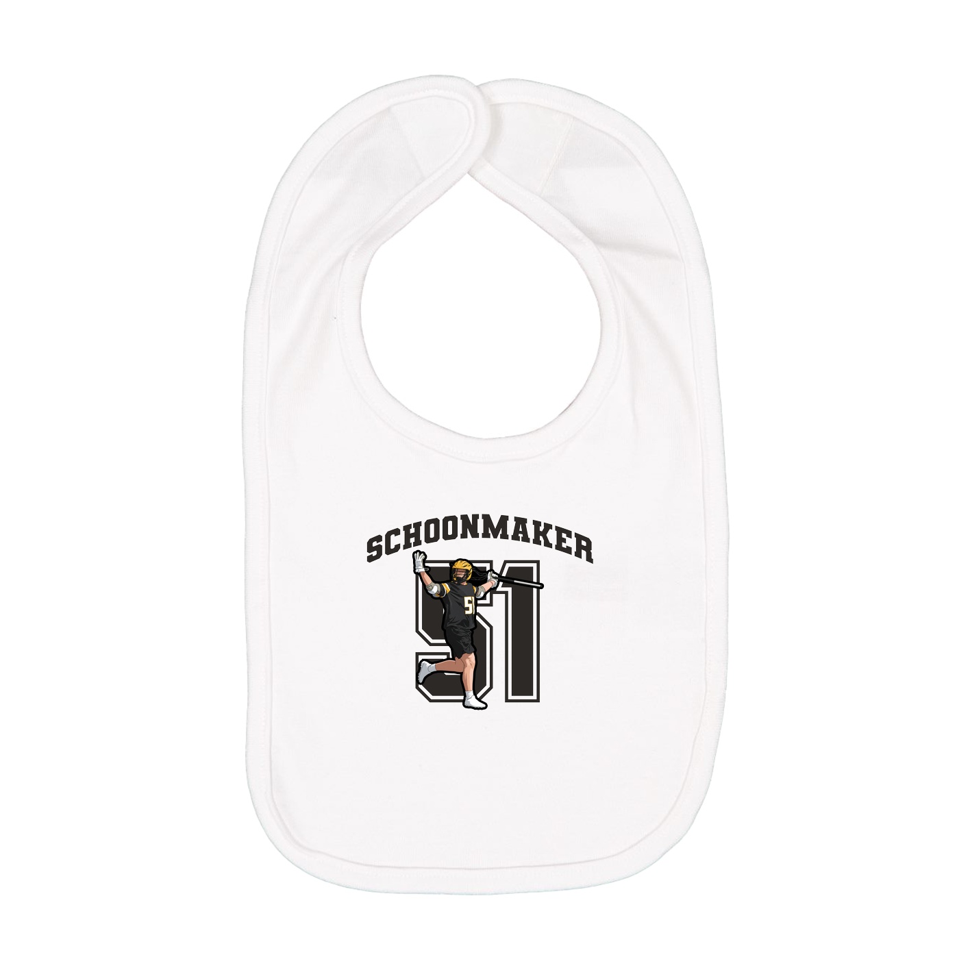Infant Bib — Number in White