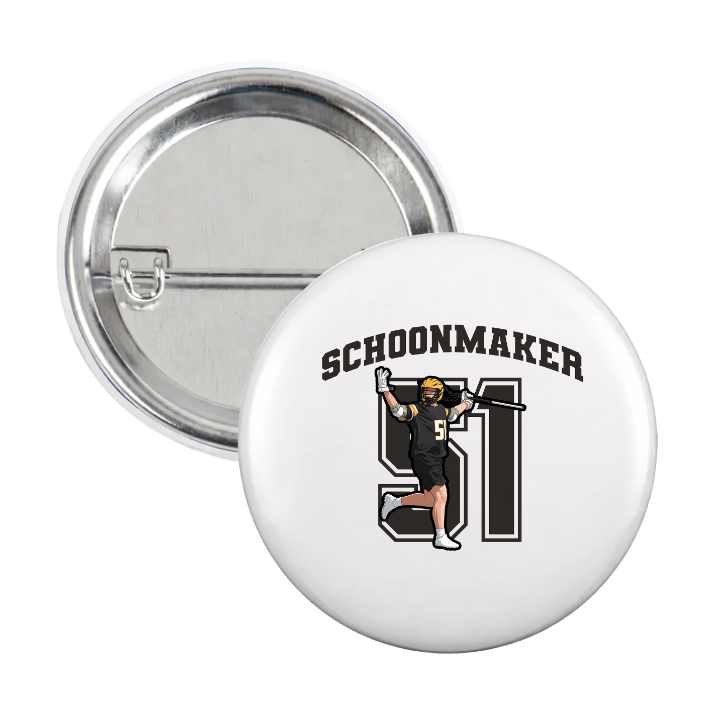 Game Day Button — Number in White