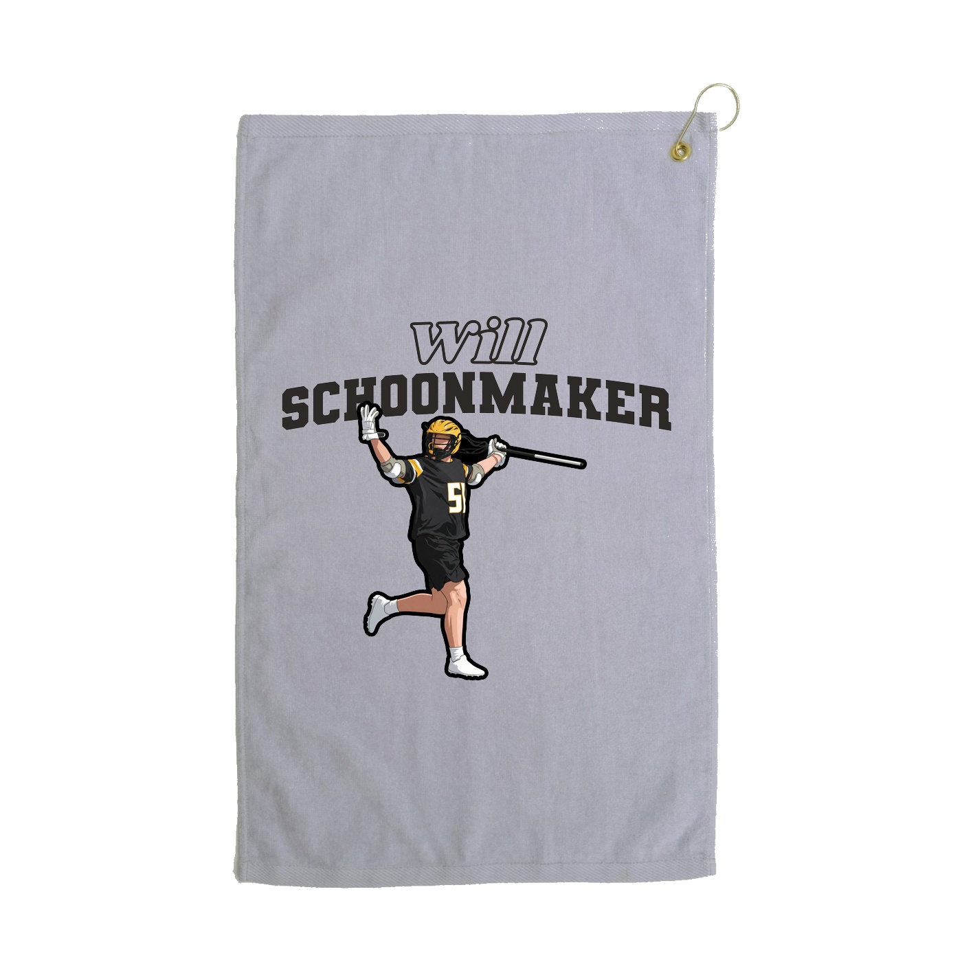 Golf Towel — Name Arch in Grey