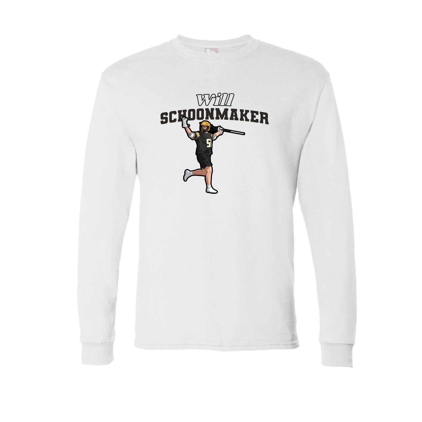 Long Sleeve Tee — Name Arch in White