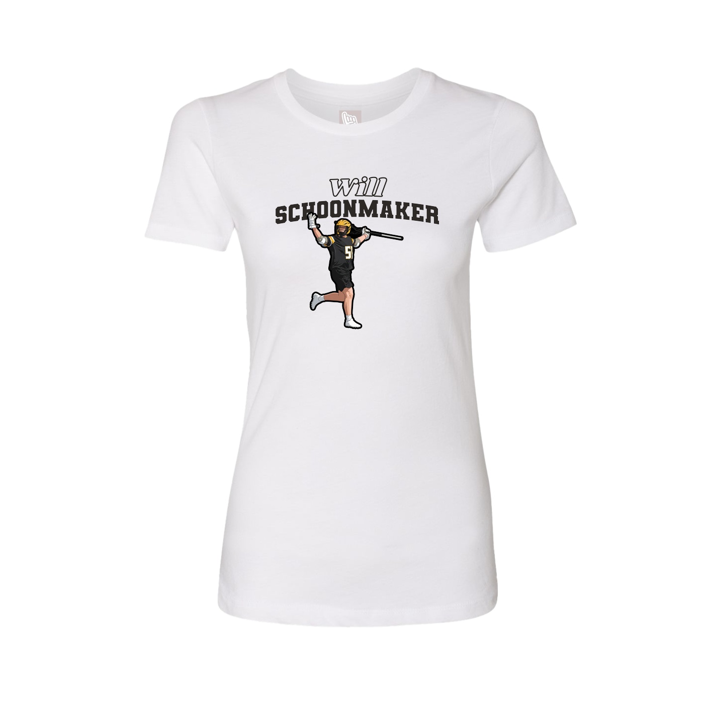 Fitted Women's Tee — Name Arch in White