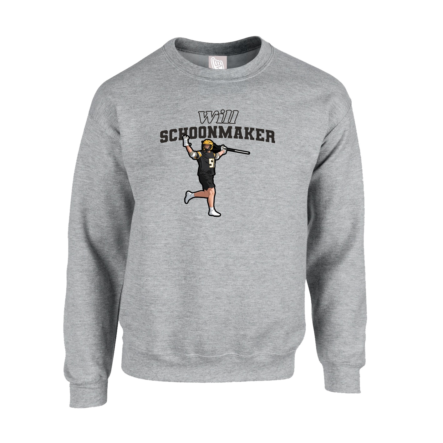 Fleece Crew — Name Arch in Grey
