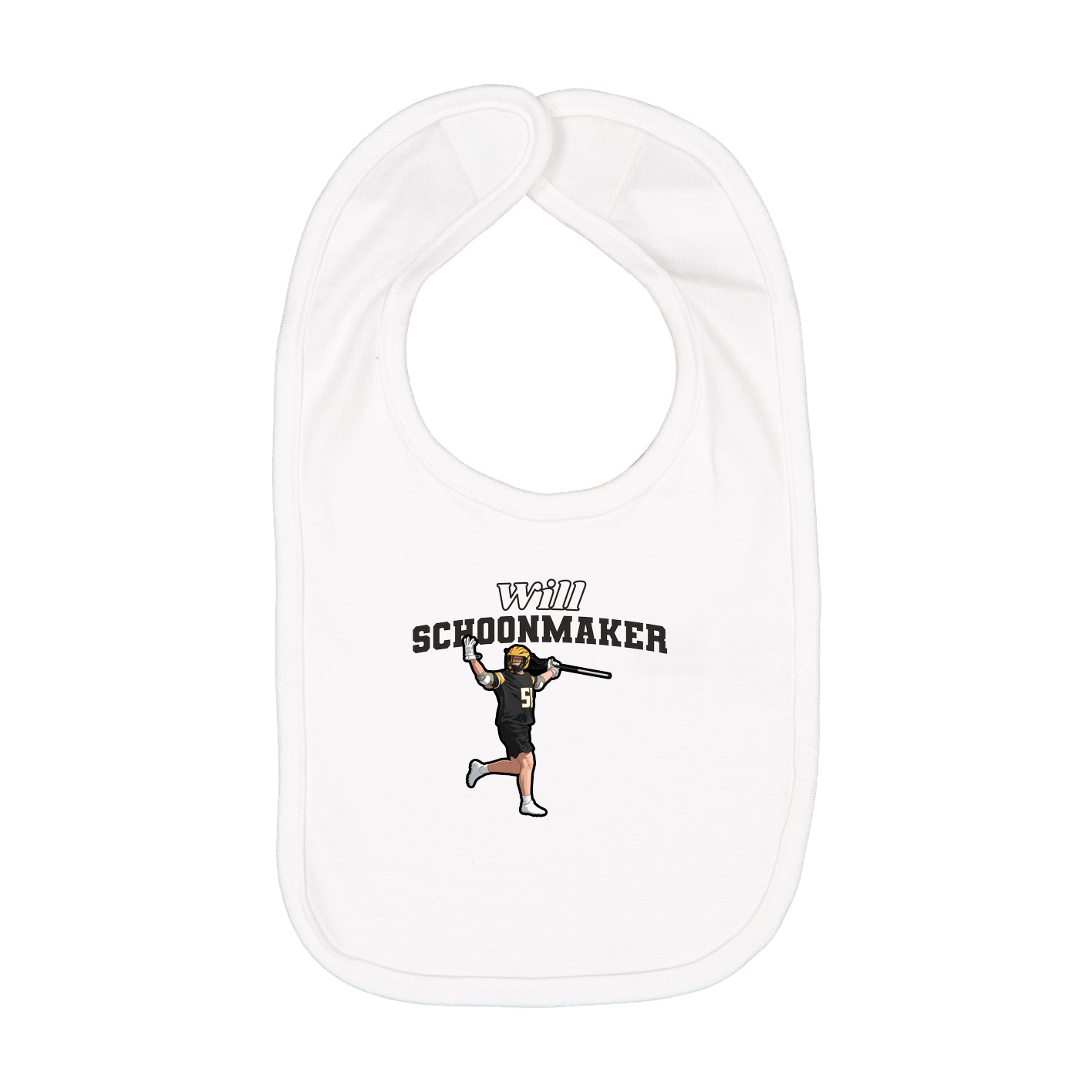 Infant Bib — Name Arch in White