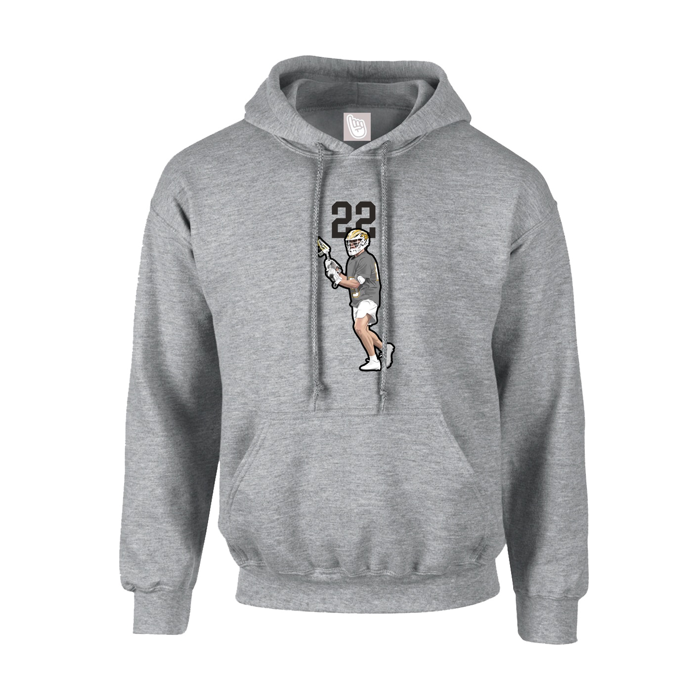 Hoodie — Number Top in Grey