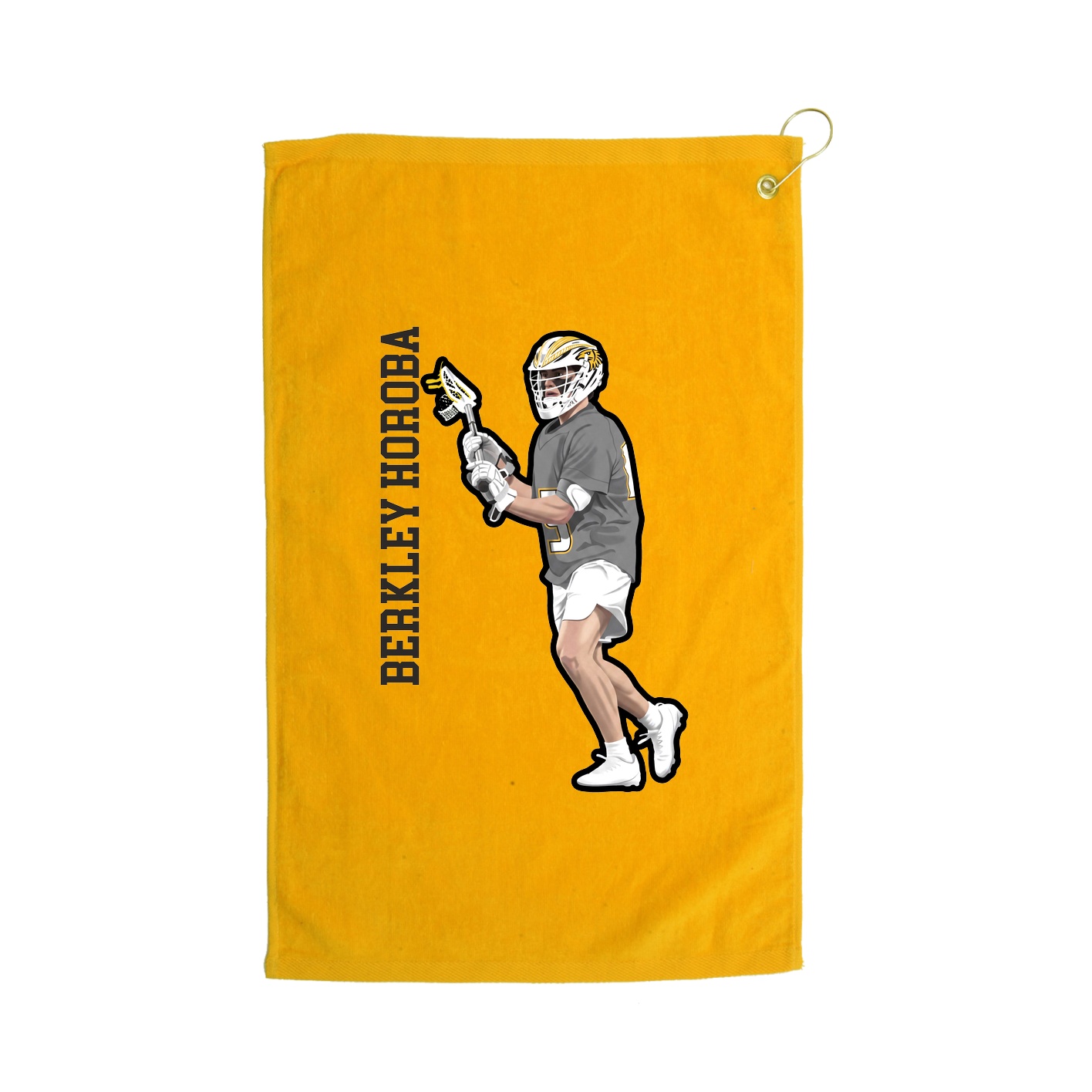 Golf Towel — Name Vertical in Gold
