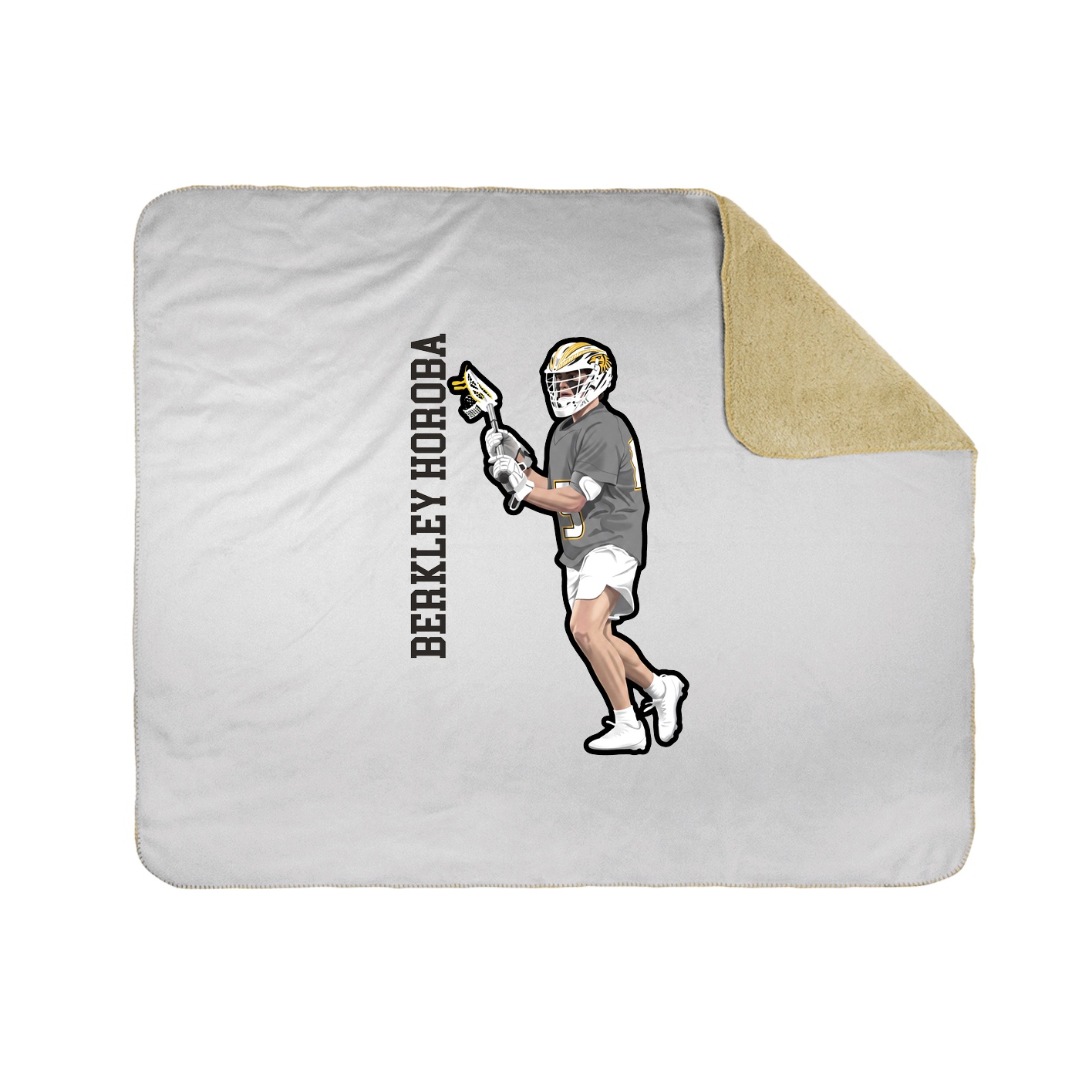 Throw Blanket — Name Vertical in White