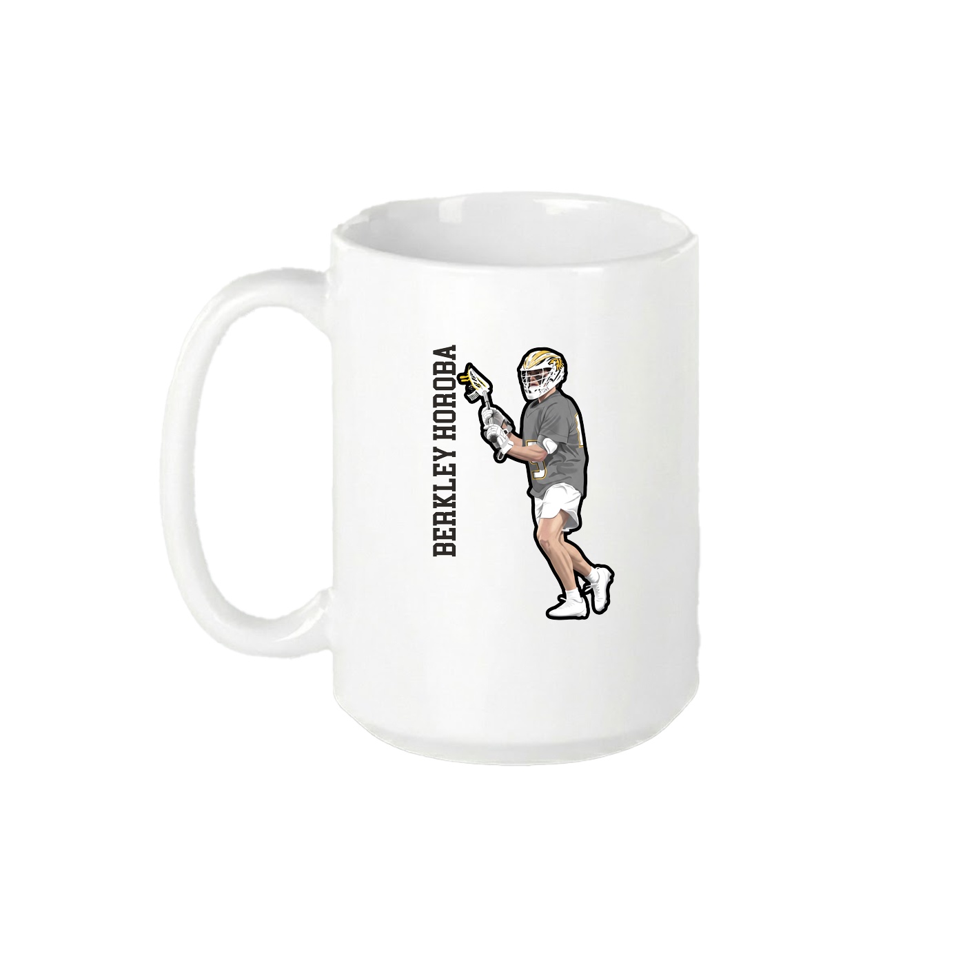15oz Coffee Mug — Name Vertical in White