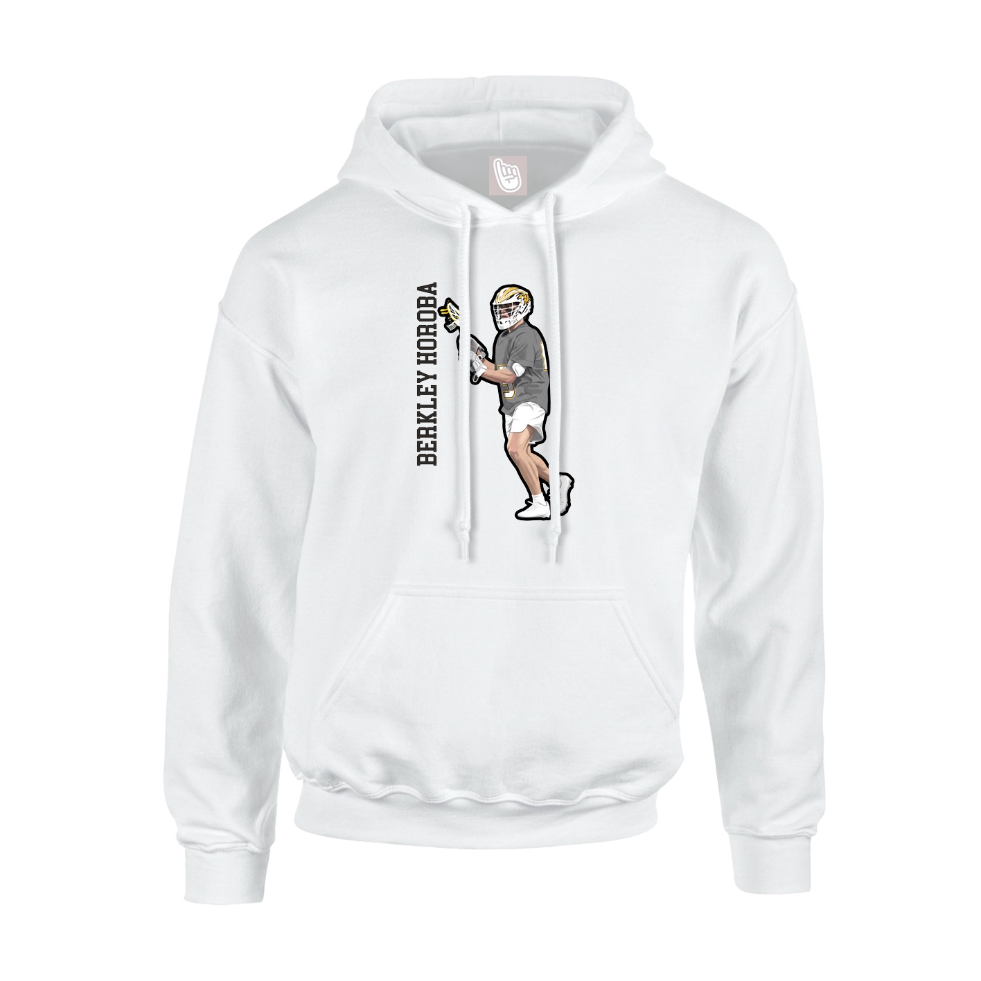 Hoodie — Name Vertical in White