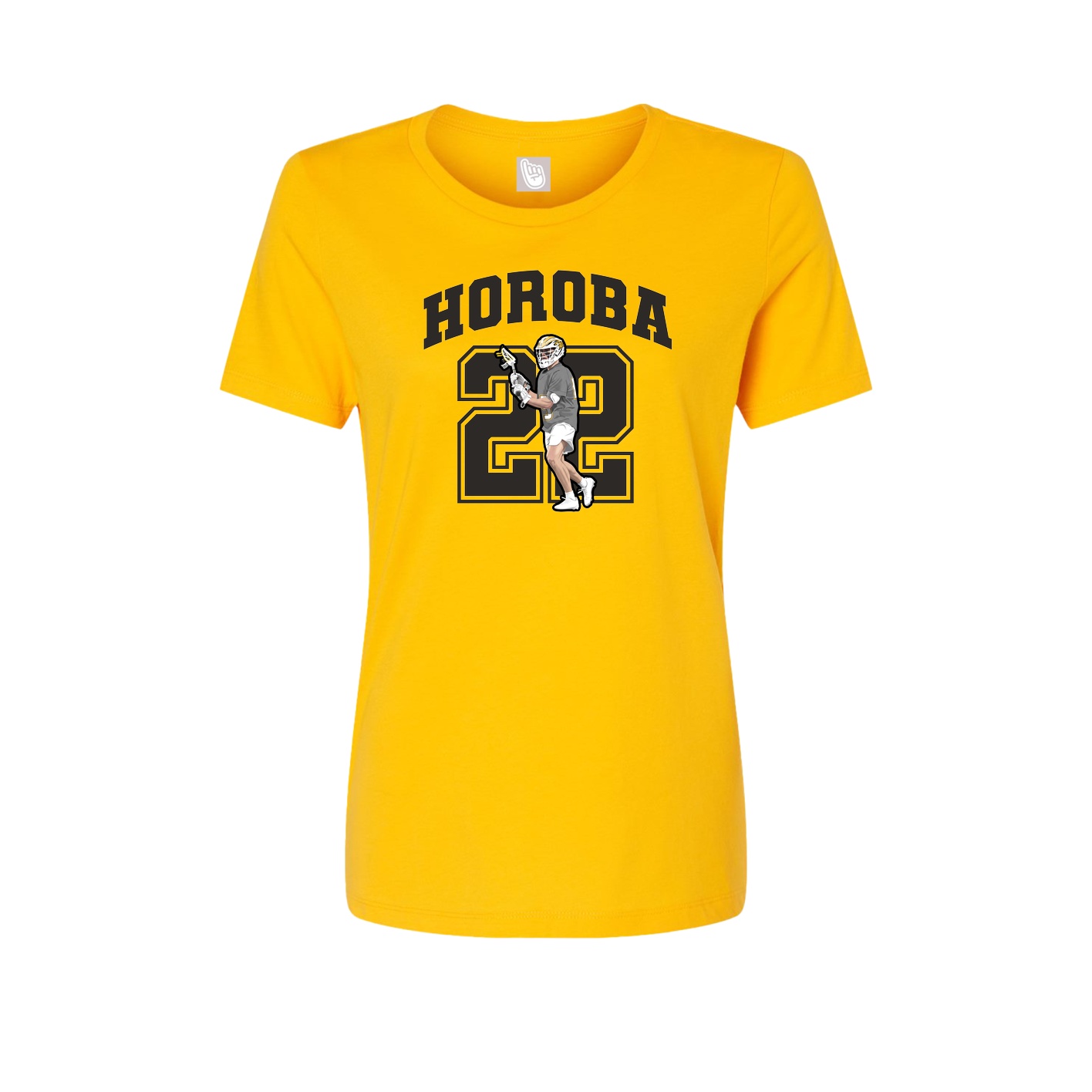 Fitted Women's Tee — Number in Gold