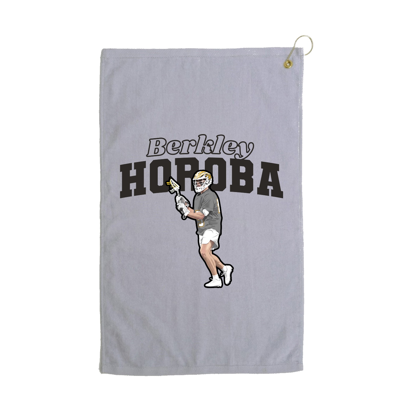 Golf Towel — Name Arch in Grey