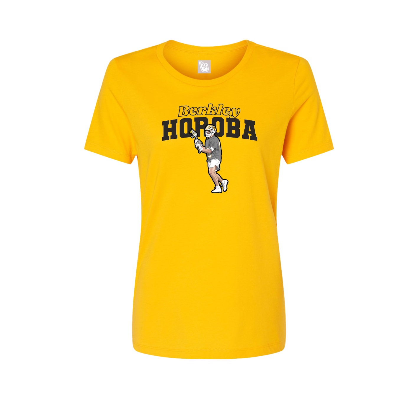 Fitted Women's Tee — Name Arch in Gold