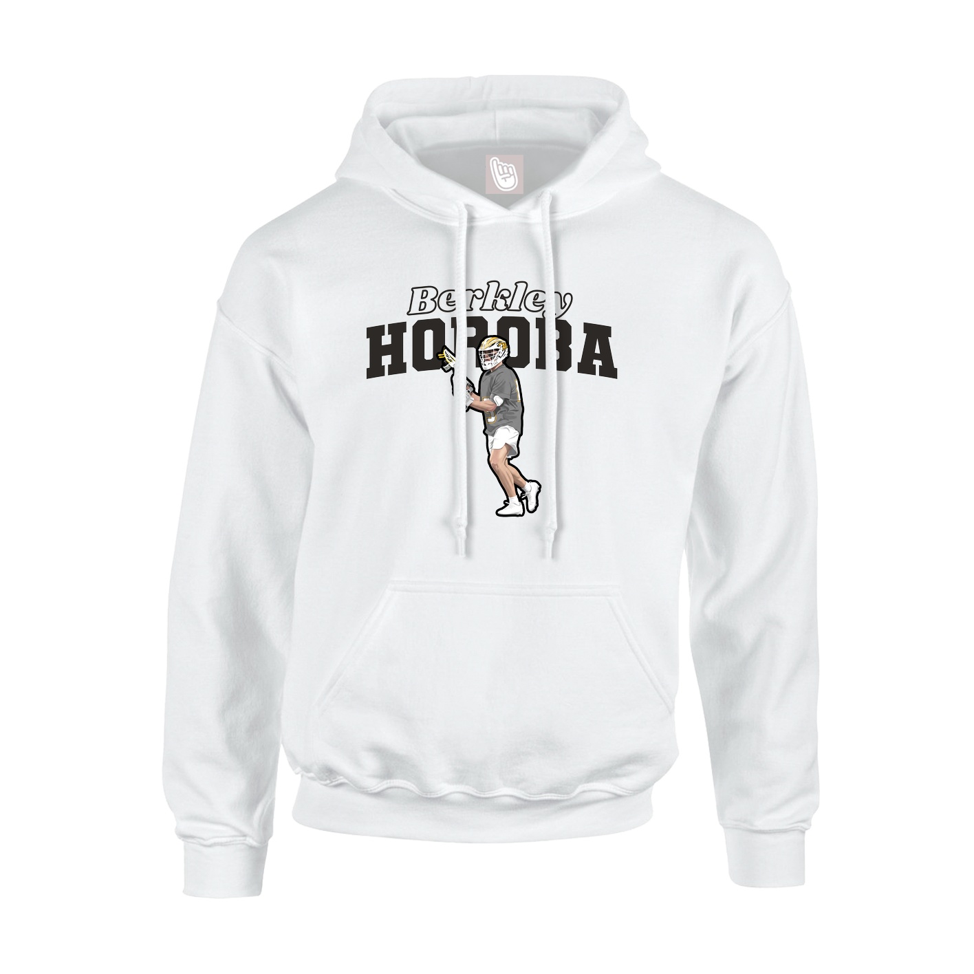 Youth Hoodie — Name Arch in White