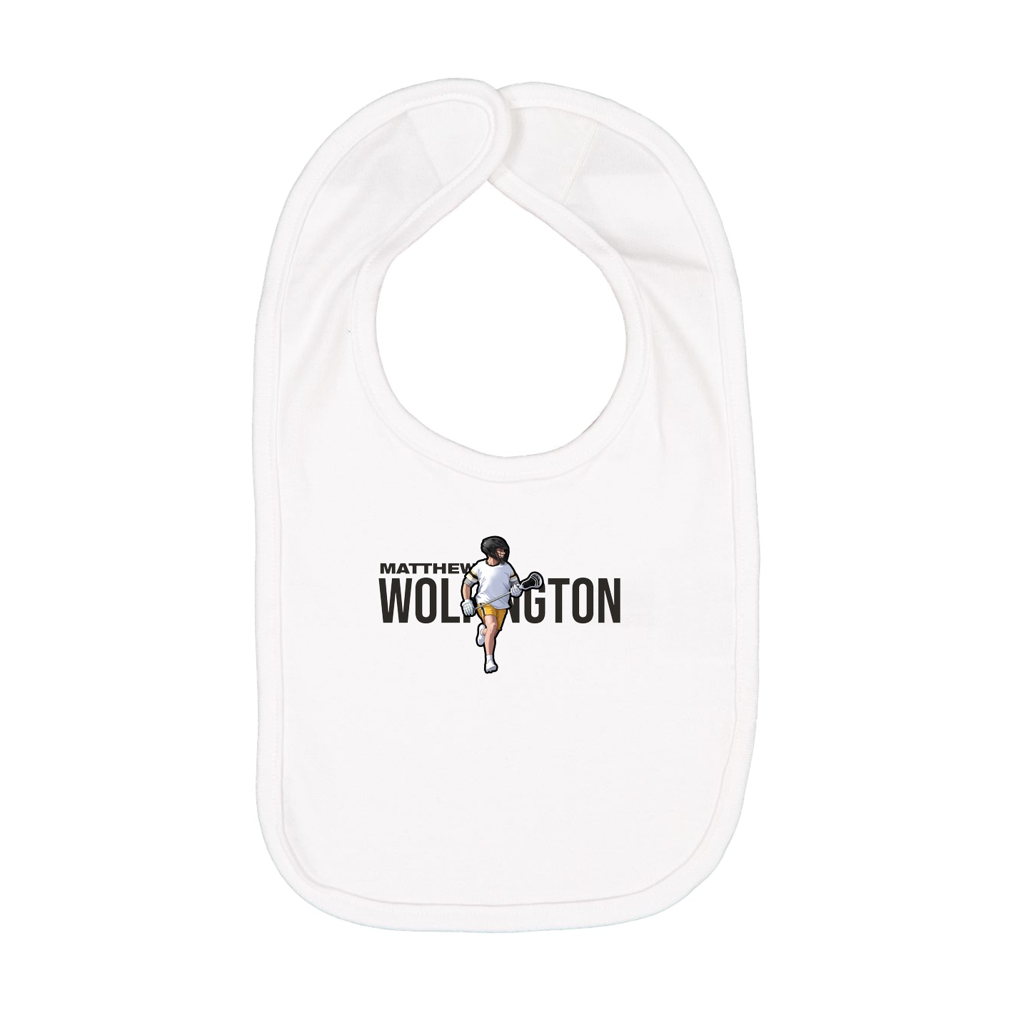 Infant Bib — Player Name in White