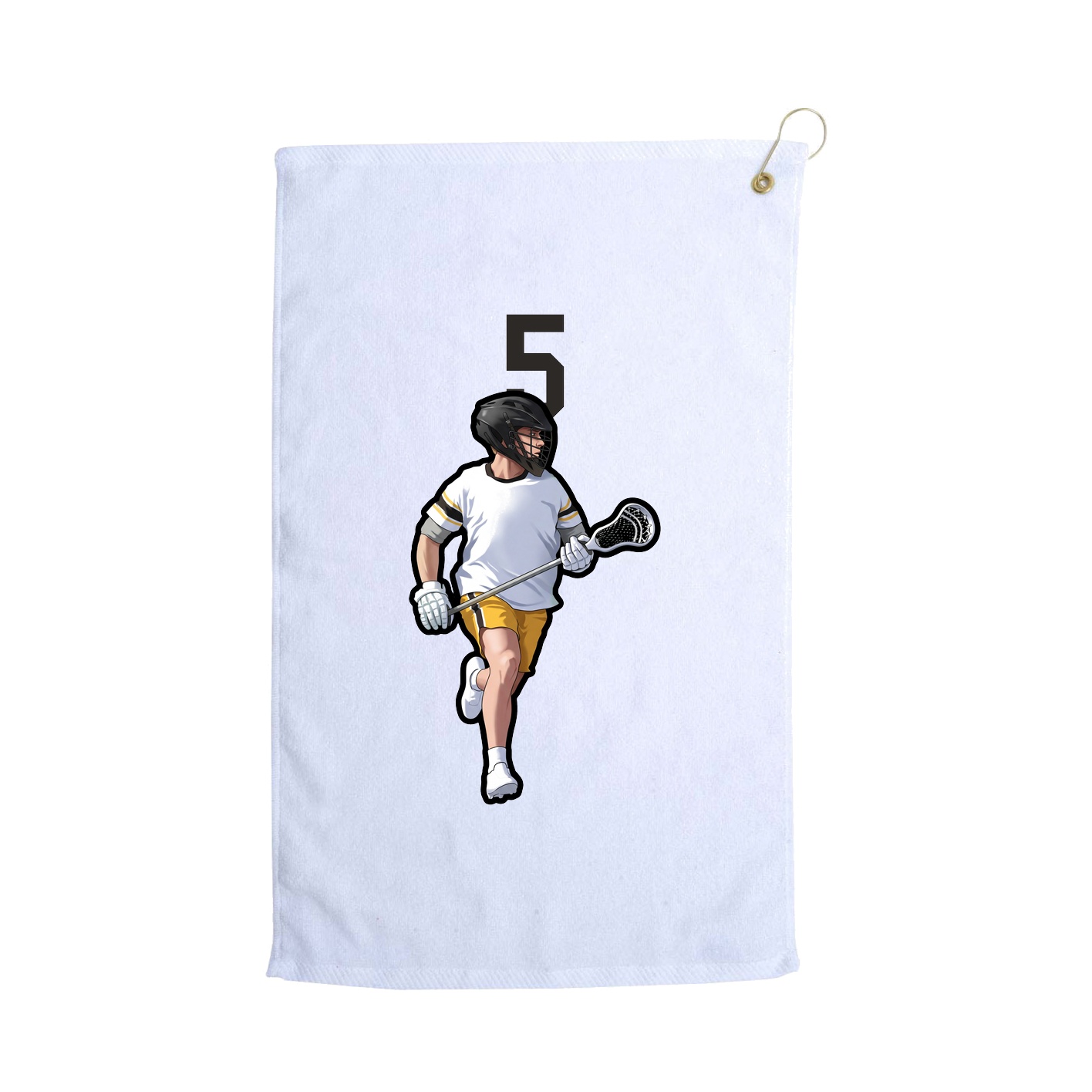 Golf Towel — Number Top in White