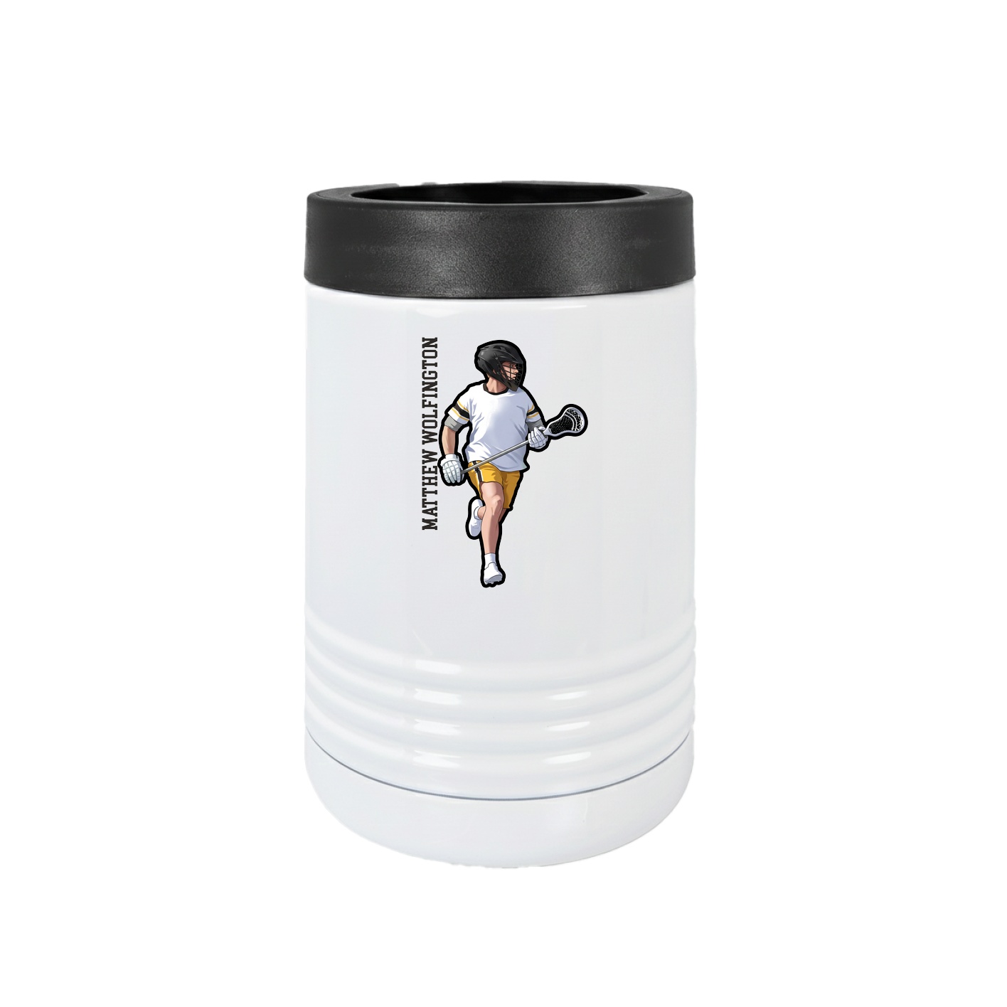 Beverage Holder — Name Vertical in White