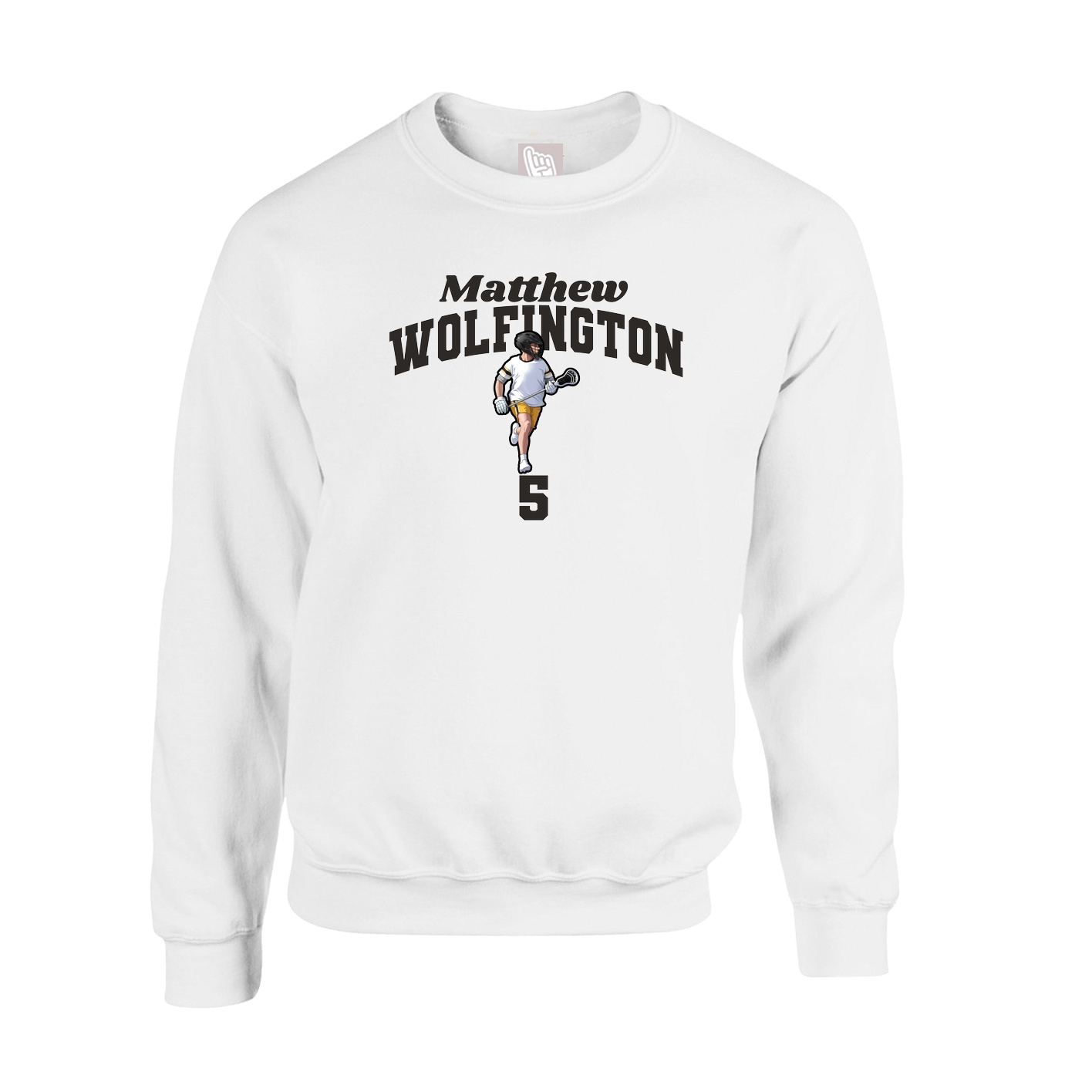 Fleece Crew — Signature Arch in White