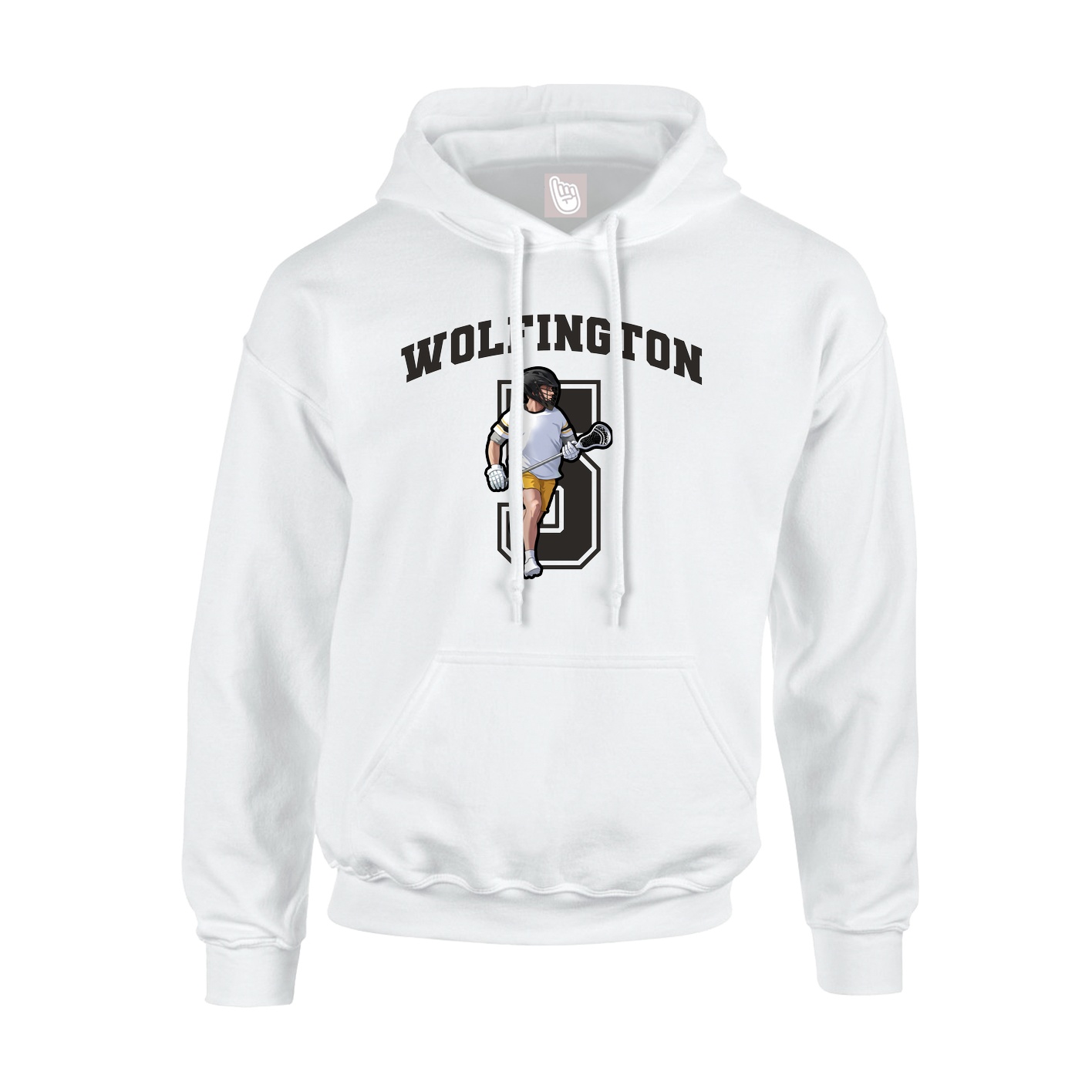 Youth Hoodie — Number in White