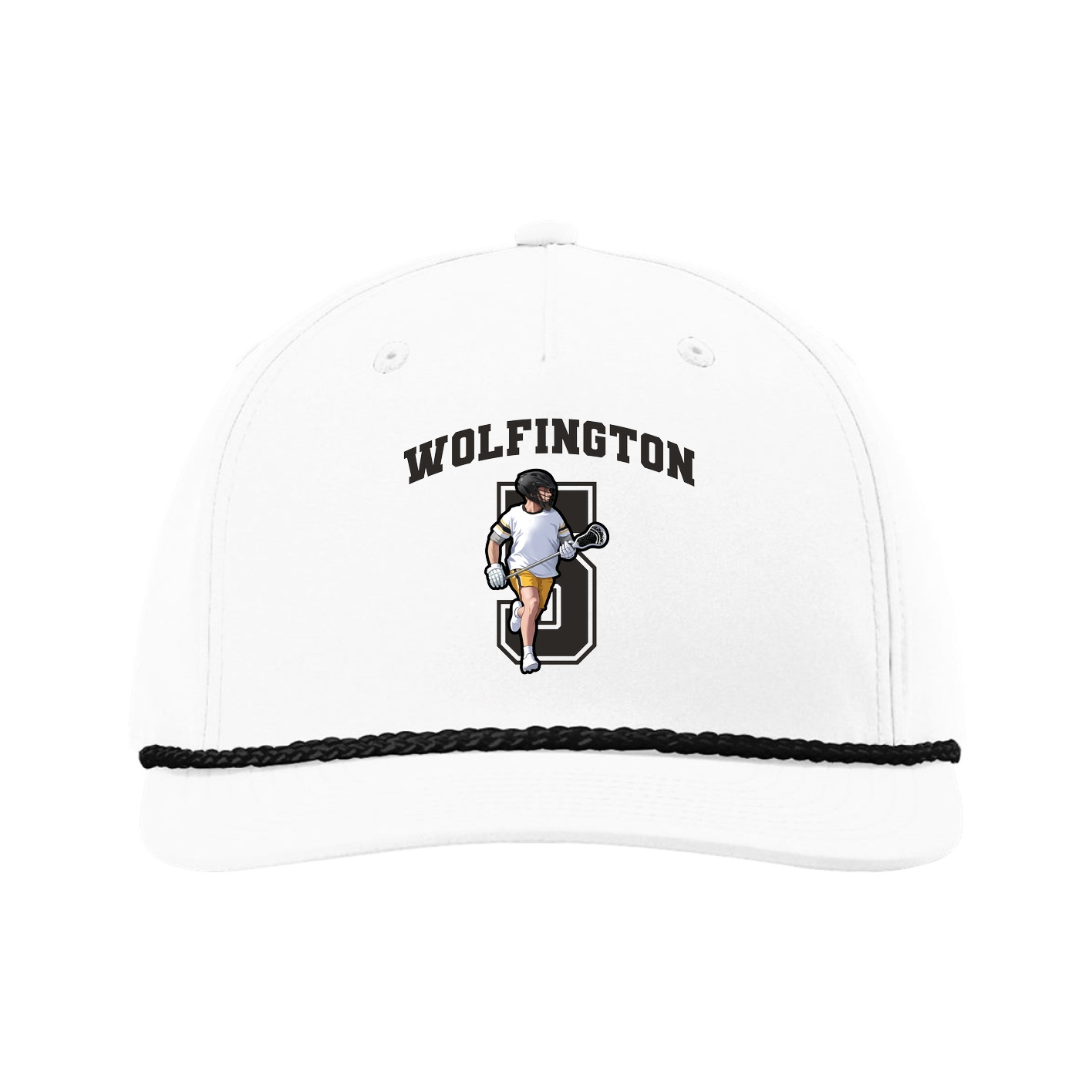 Five-Panel Classic Rope Cap — Number in White