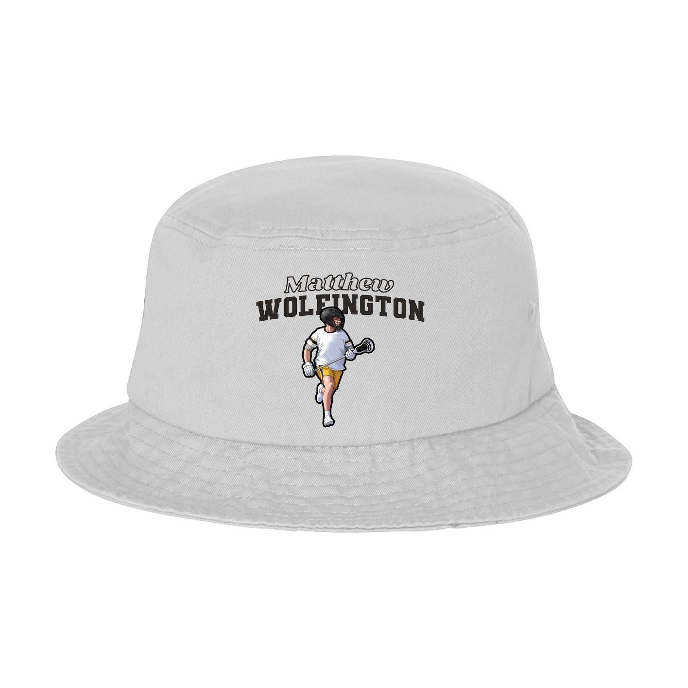 Bucket Cap — Name Arch in White