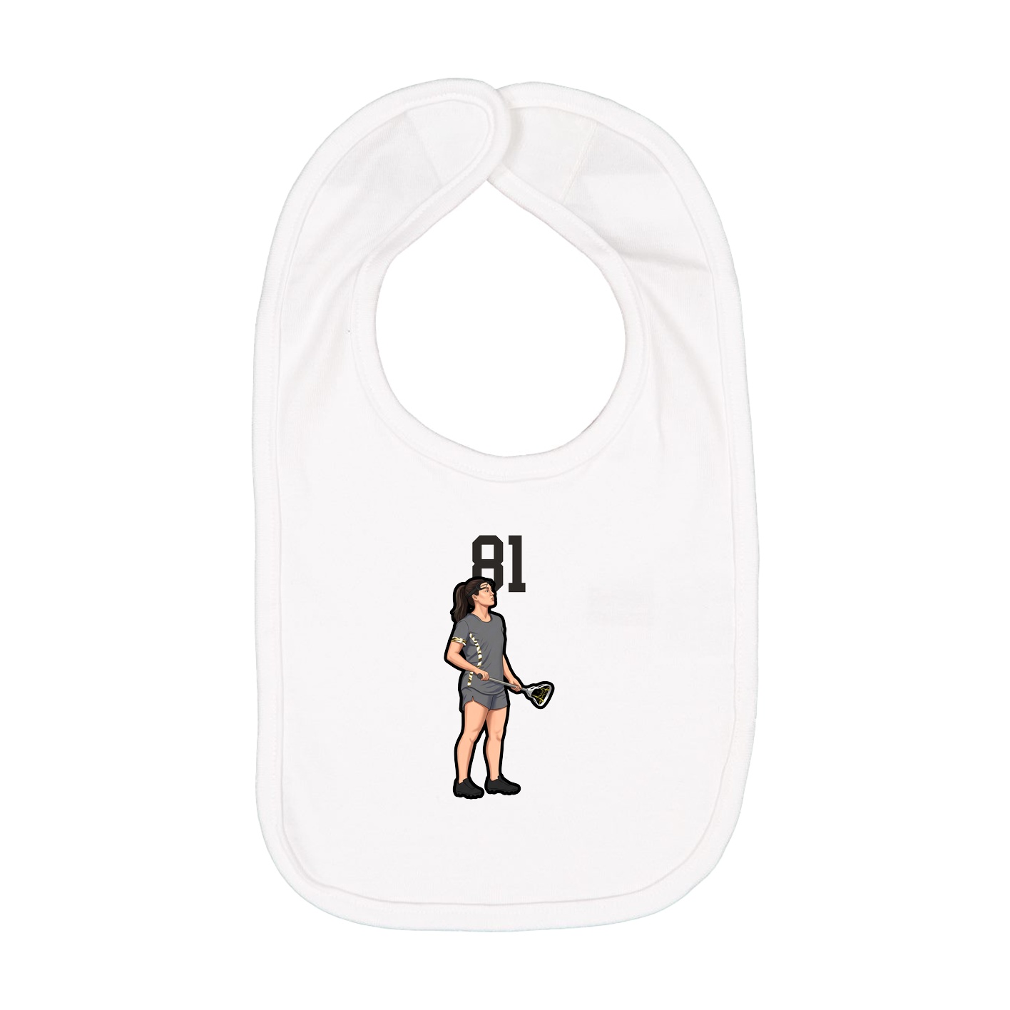 Infant Bib — Number Top in White