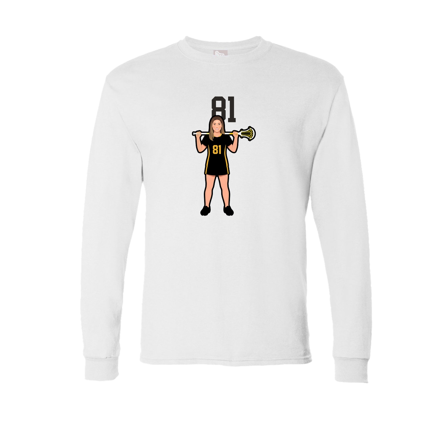 Long Sleeve Tee — Number Top in White