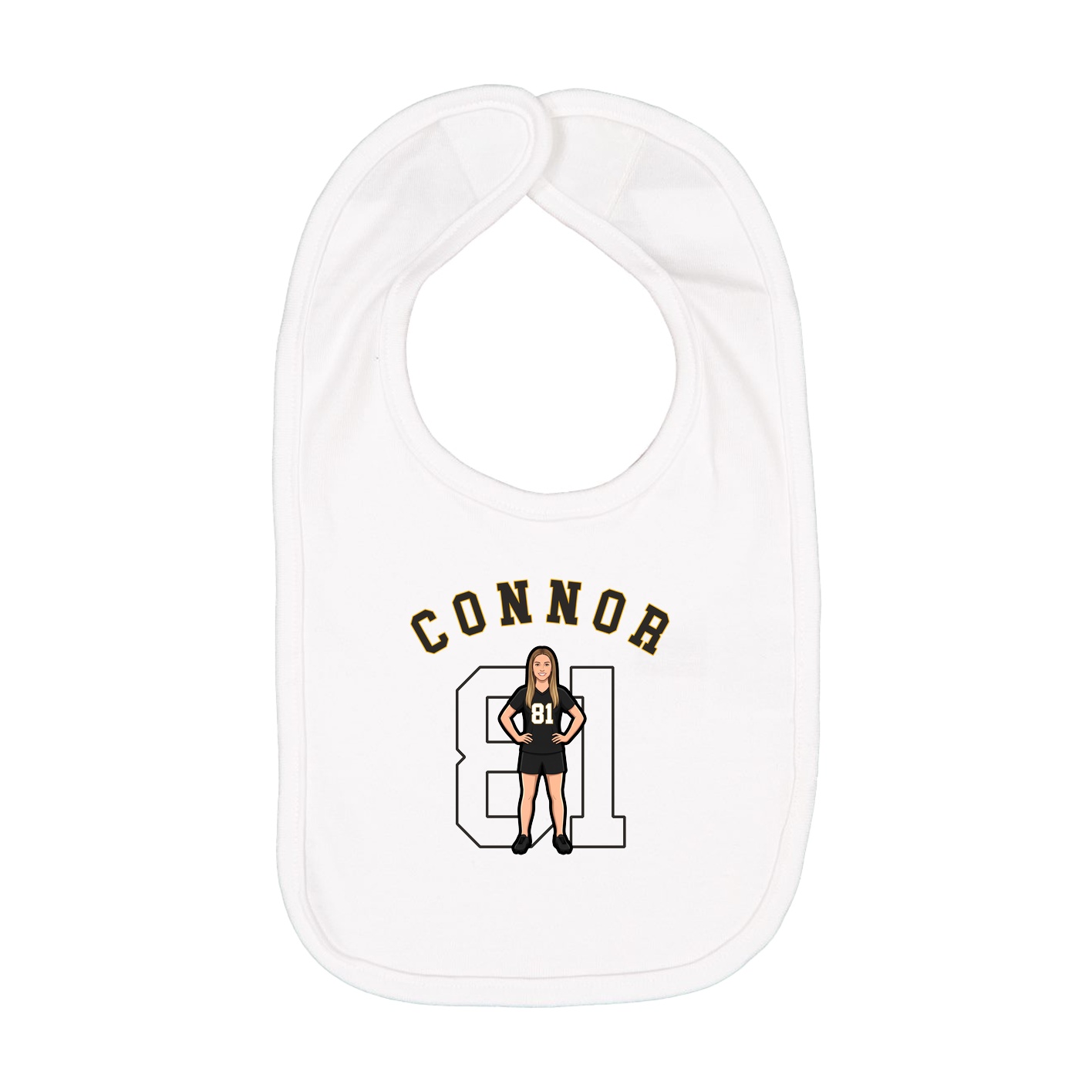 Infant Bib — Shirsey Arch in White