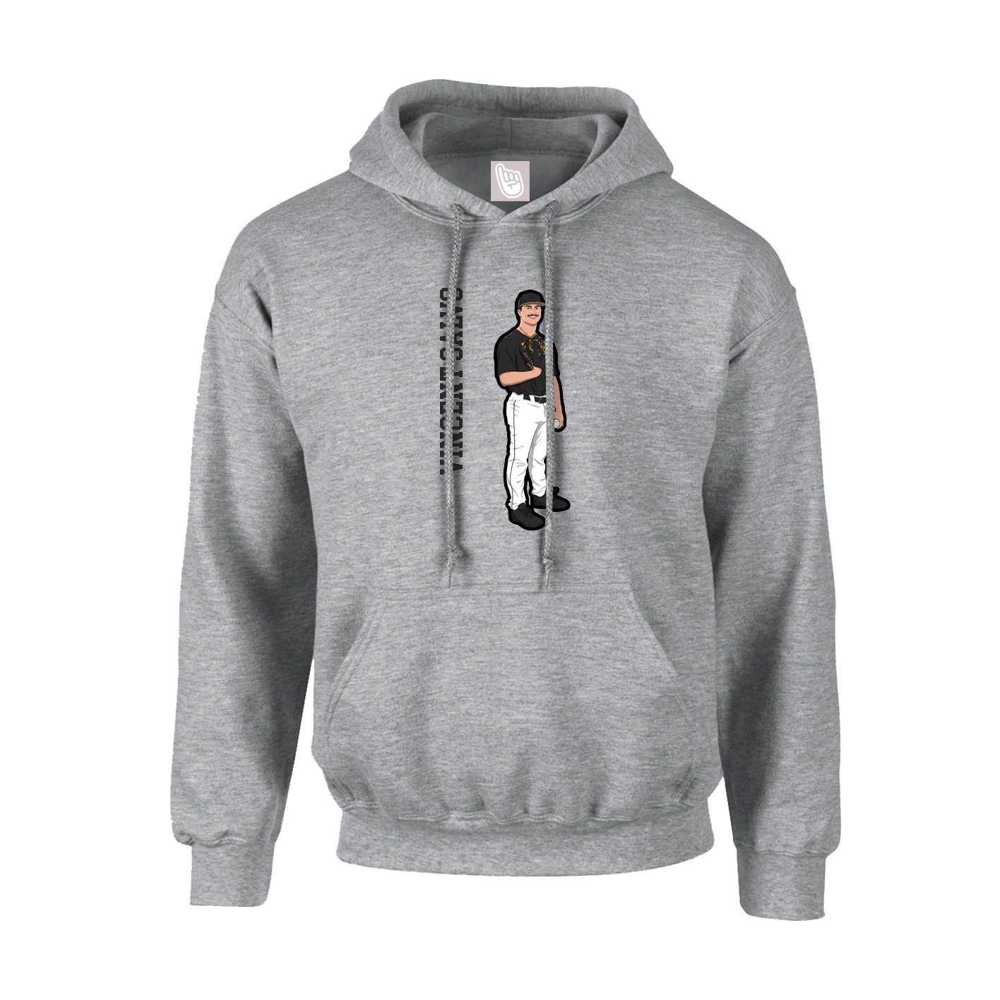 Youth Hoodie — Name Vertical in Grey