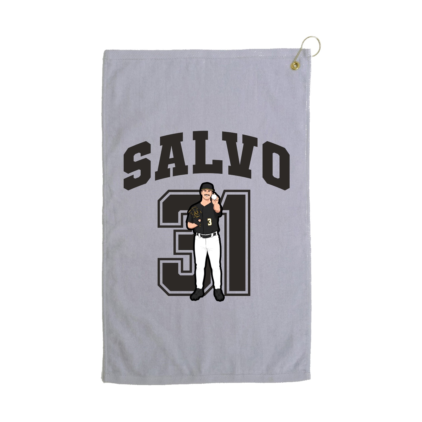Golf Towel — Number in Grey