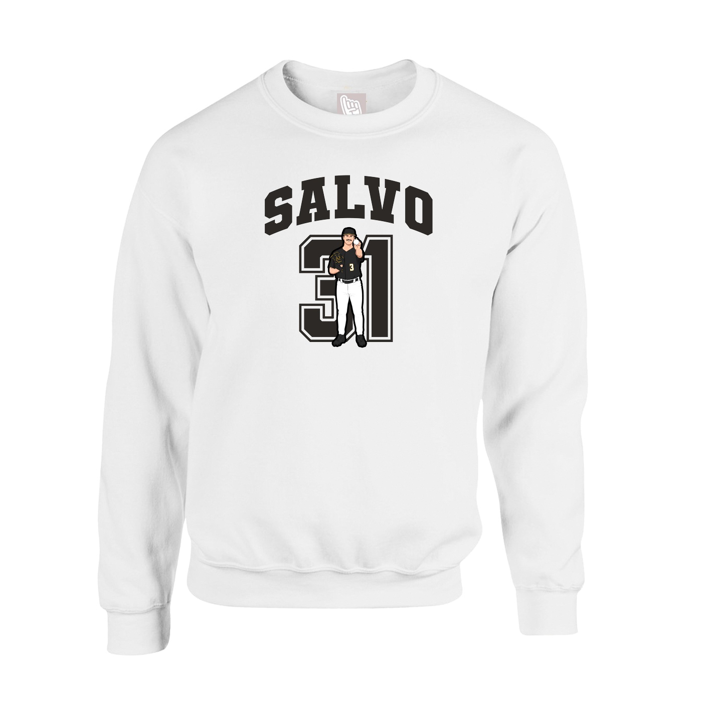 Fleece Crew — Number in White