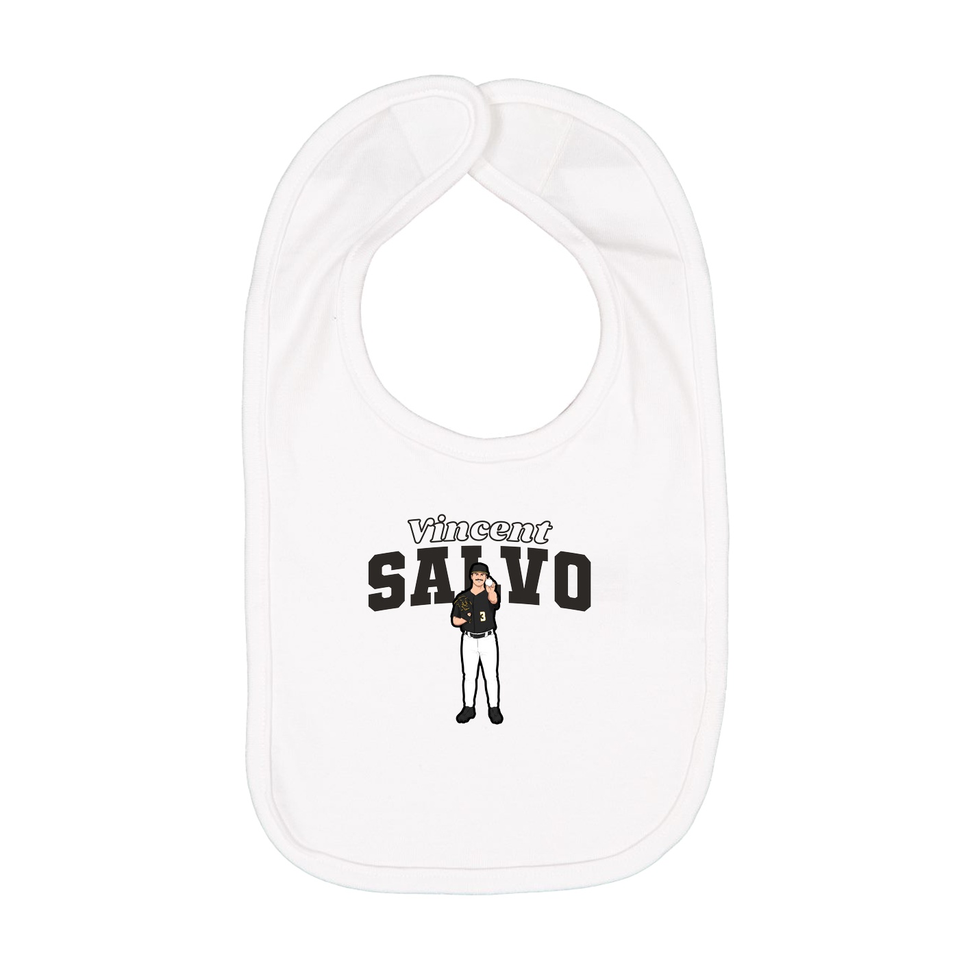 Infant Bib — Name Arch in White