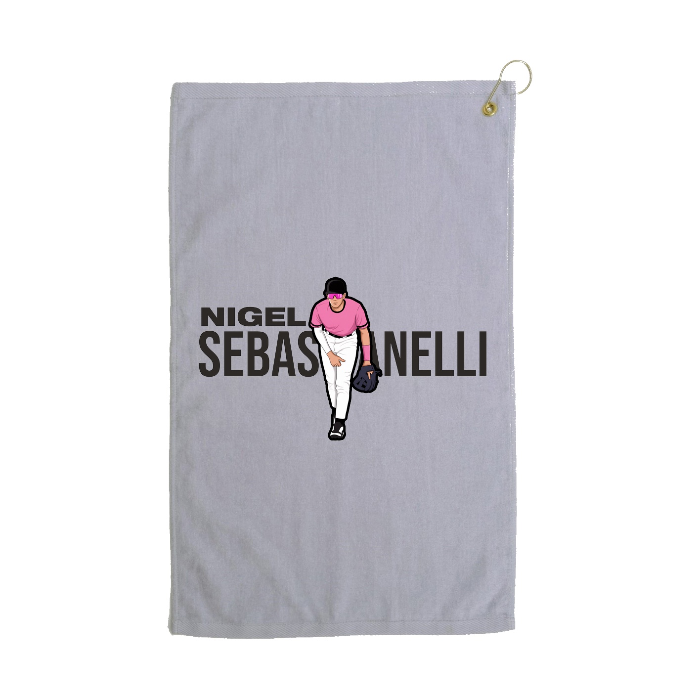 Golf Towel — Player Name in Grey
