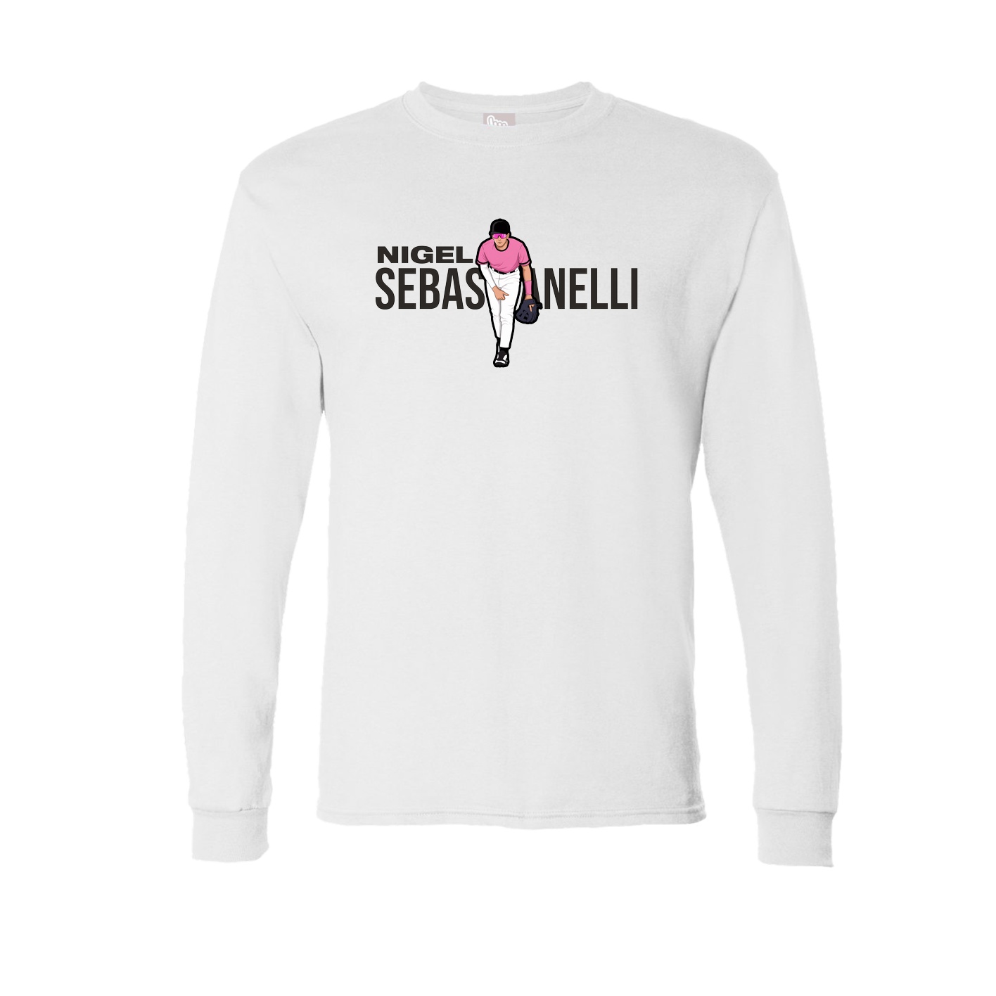 Long Sleeve Tee — Player Name in White